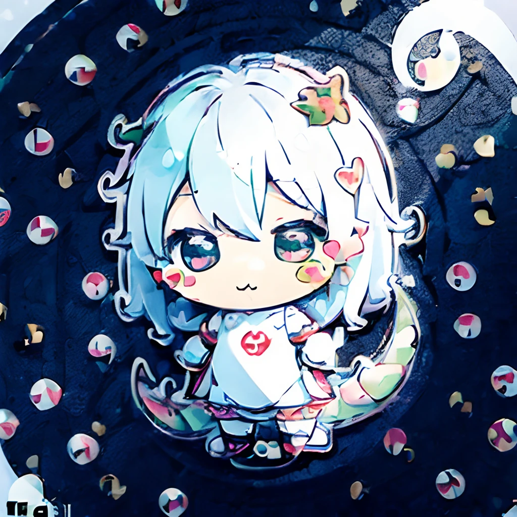 (((a sticker:1.5)))、((Chibi Chara))、(White background): Girl in dragon costume with background above clouds ,Big eyes, Colorful scales,Random hair,fullllbody,top-quality，Random Poses