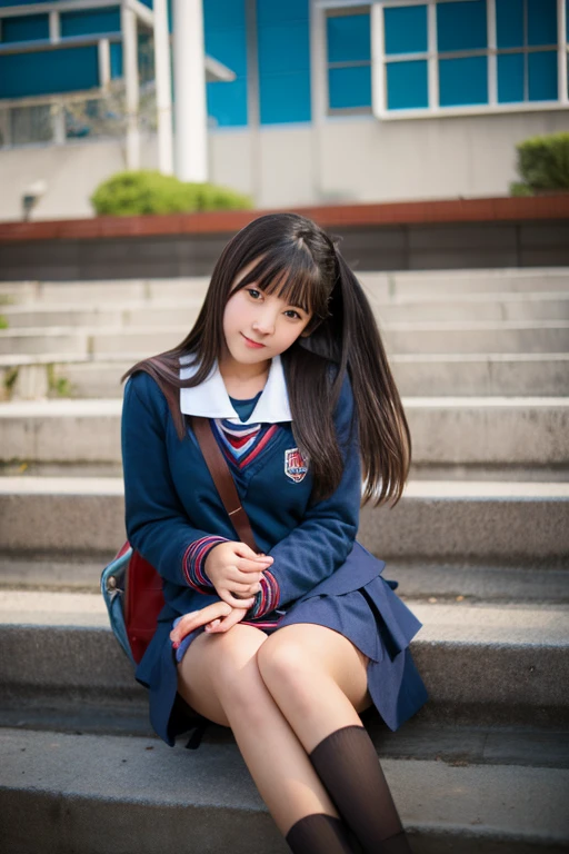 High School Girl Sitting