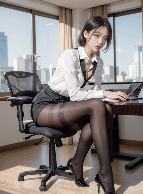 A charming female devil,100D black hip socklack lence stockinglack pantyhoses,Thick black stockings,No shoes,huge tit,Cocked buttocks,Super detail,hyper HD,A high resolution,1080P,Anatomically correct,ccurate,Physical coordination,Photo portrait,Delicatemakeup,slender thiest quality, Masterpiece, 超A high resolution, RAW photo, Beautiful and aesthetic,deepshadow, (Photorealistic:1.4), full-body composition, Striking perspective,naked