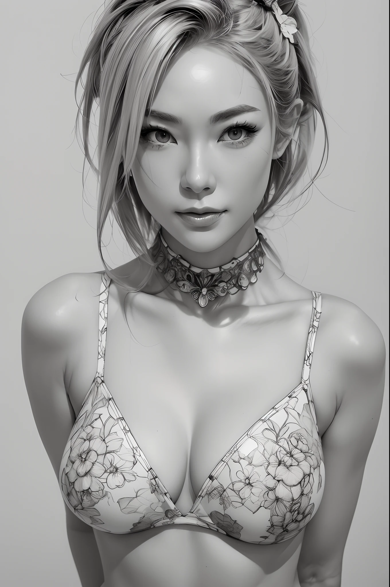 UHD, anatomically correct, super detail, award winning, masterpiece,tachi-e,sketch_style, (1 girl), solo, ink, sketch