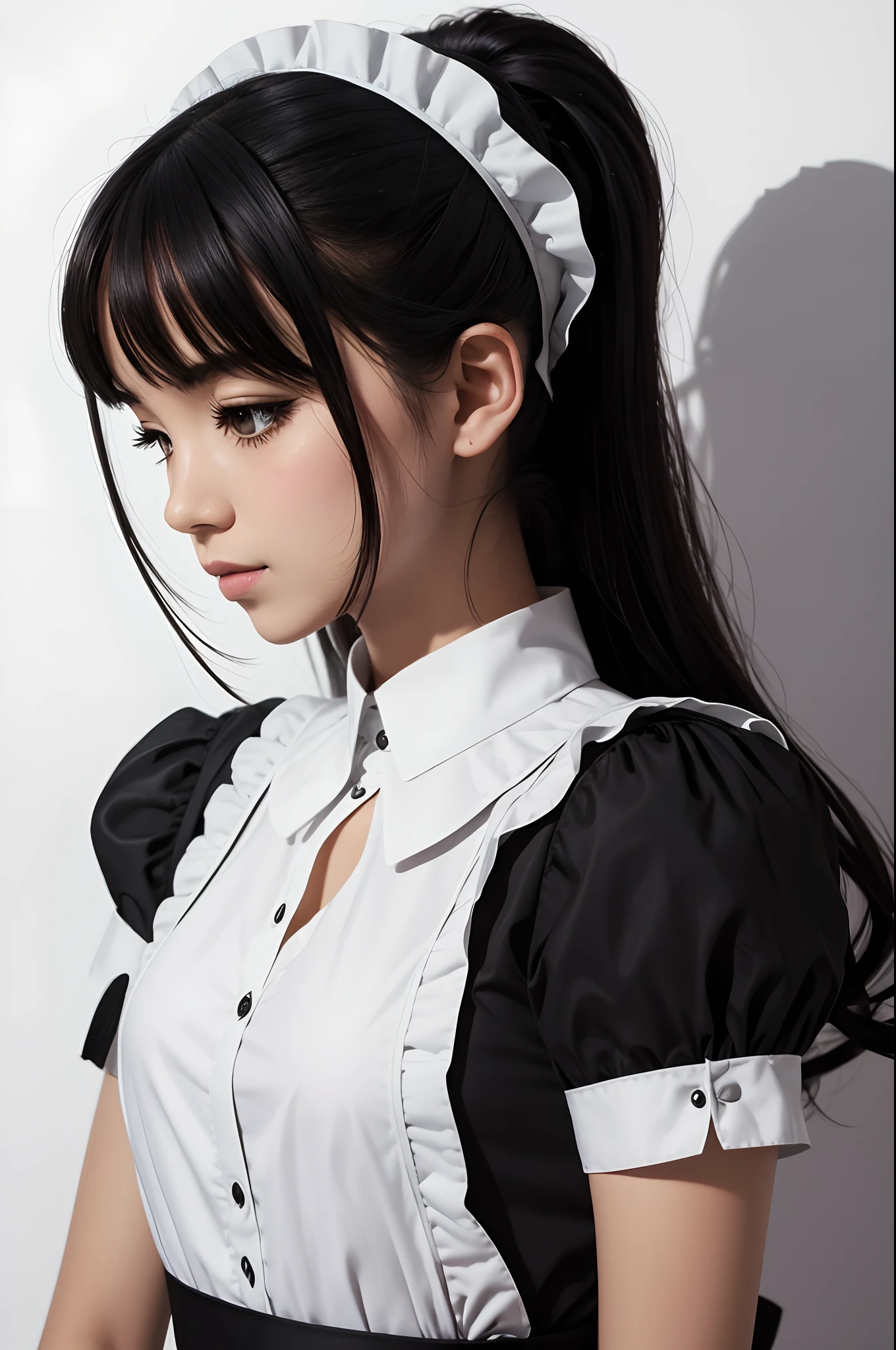 silhouette Maid, (white background)
