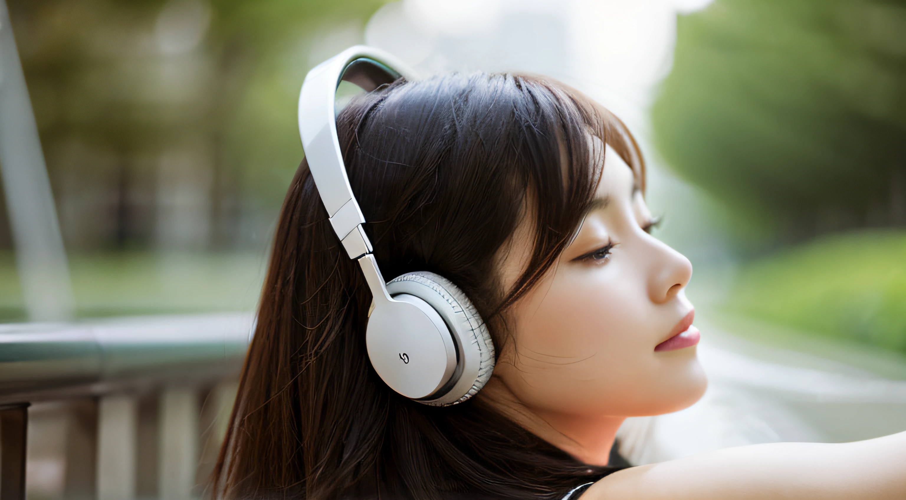 Woman listening to music、head phone、Relaxing