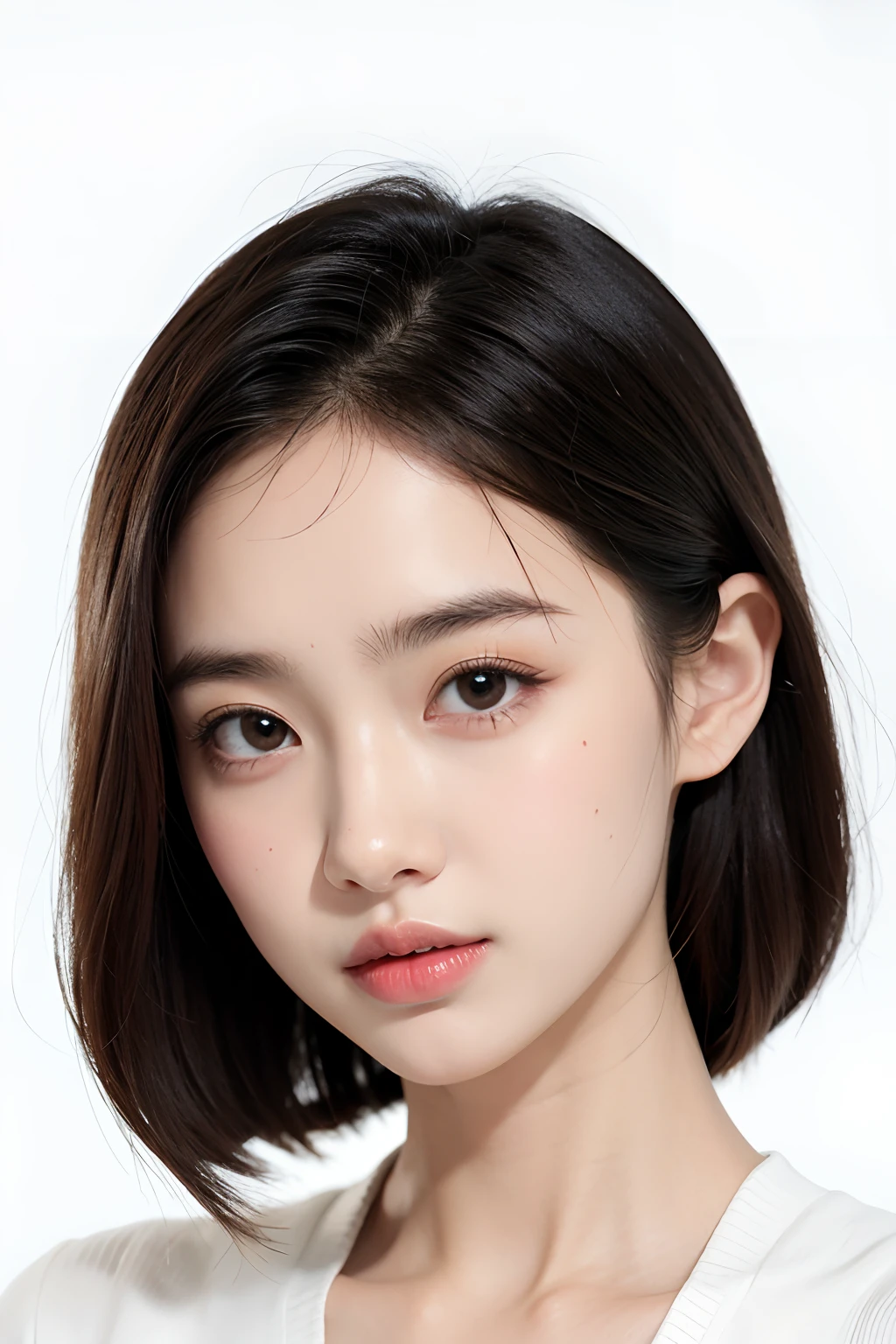 1girl in,Face,White background,