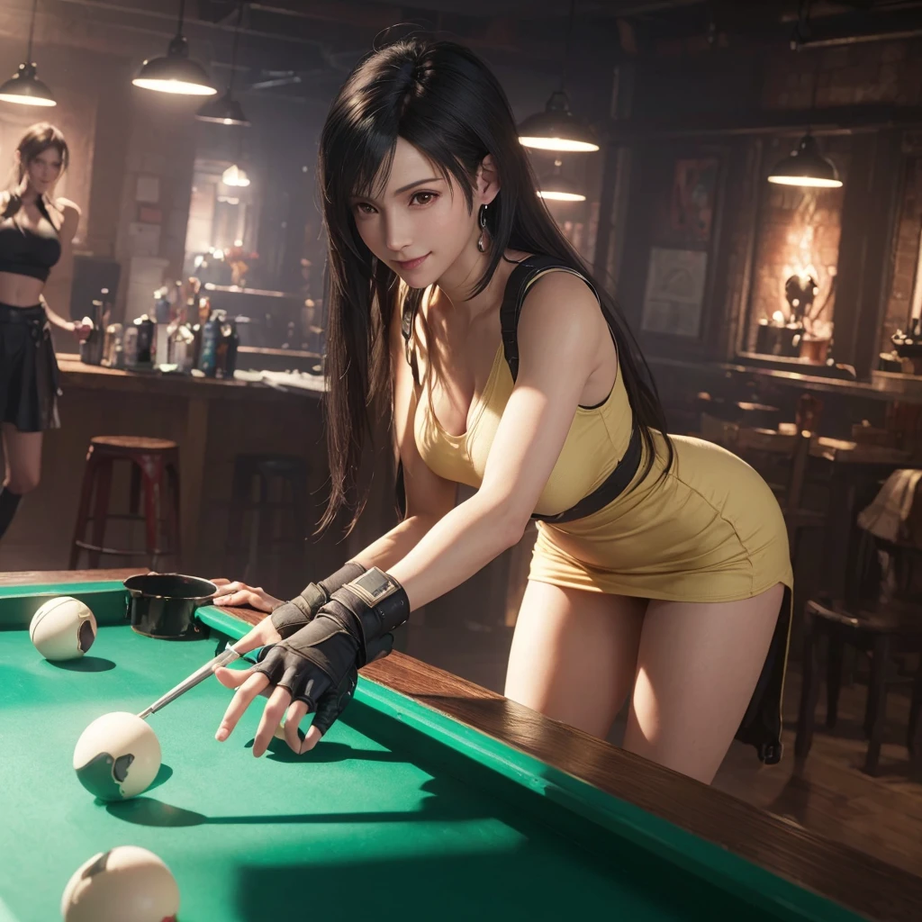 (best quality, ultra-detalhado, Realistic:1.37), Tifa Lockhart, rosto delicado, Rosto detalhado, Sweet smile expression, Corpo Perfeito, textura ultra realista, Retratos, vivid colors, soft lighting