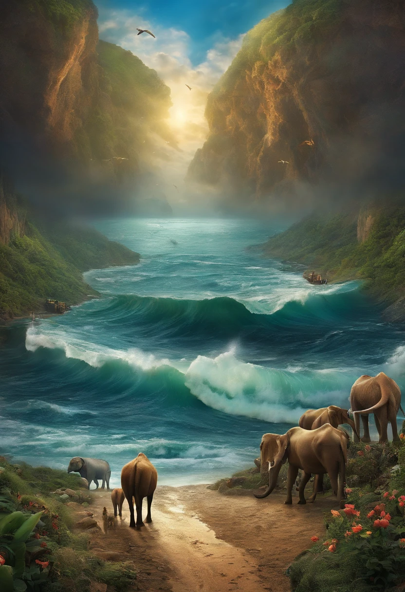 Noah's Ark、deluge、The land is swallowed up by the sea、