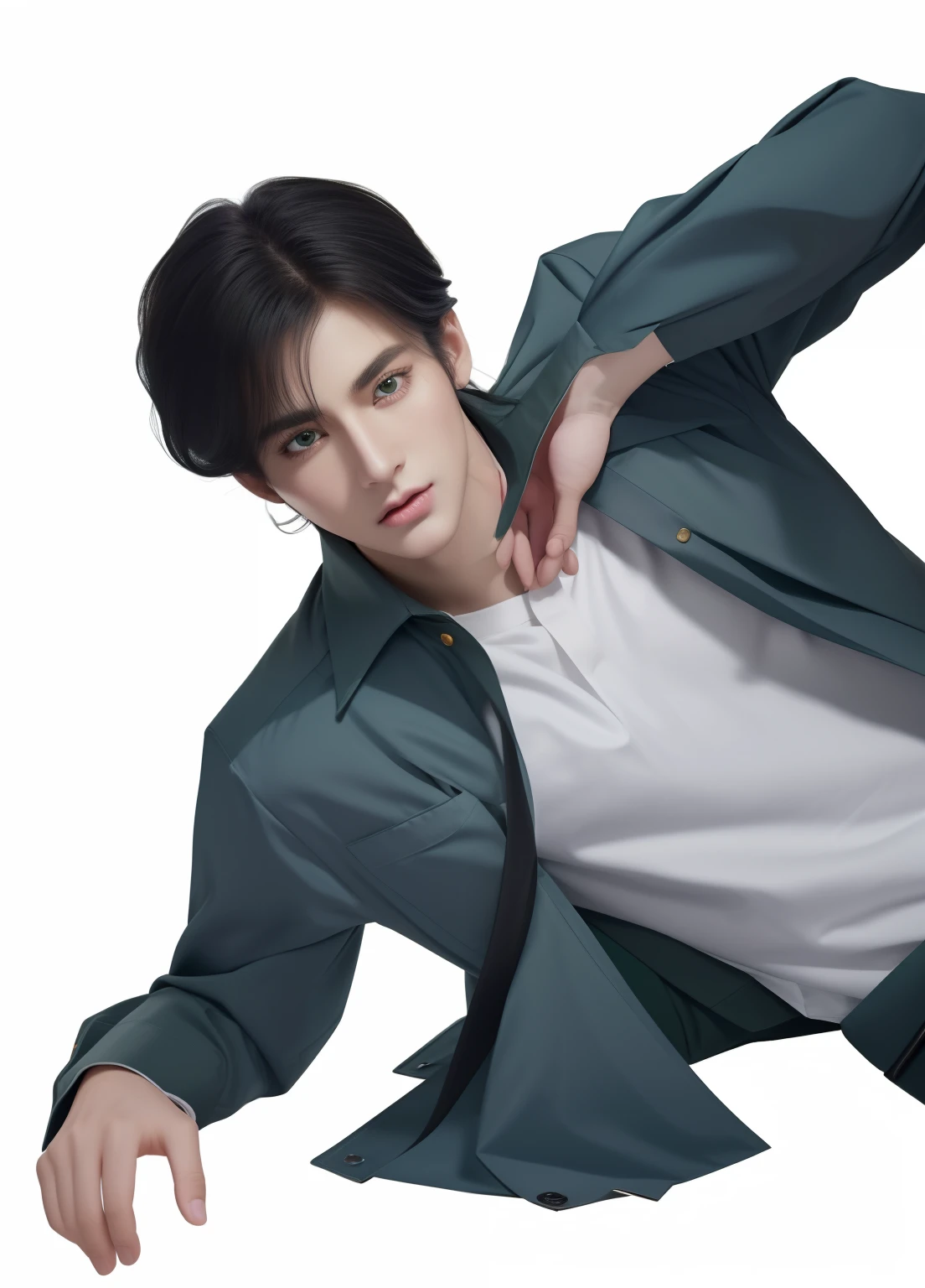 {bestquality}, {{masterpiece}}, {highres}, original, extremely detailed wallpaper,{Extremely Delicate and Beautiful}:Mature men,very long eyelashes,green eyes,Tall,Big eyes.,long sleeve,Slimming,narrow waist, Job Nose, pale skin,Black Hair,skinny,military uniform,