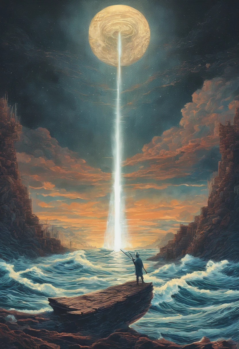 Moses holds his staff aloft、Reach out to sea、Dividing the sea in two。If so、Israel、It was possible to navigate dry waters、The sea split in half、The sea splits in half、The seabed was bare、The Exodus of Moses、The Exodus of Moses、The sea splits in half、The sea splits in half、The sea splits in half