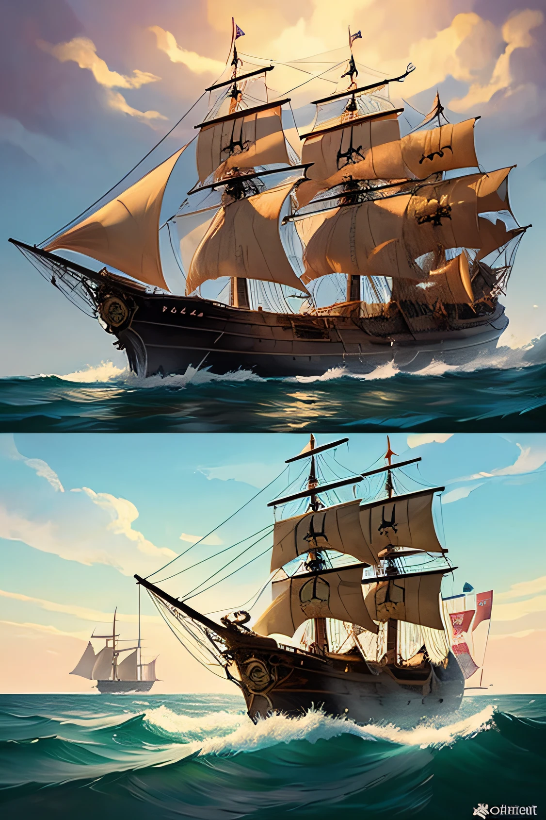 Concept art for a pirate ship