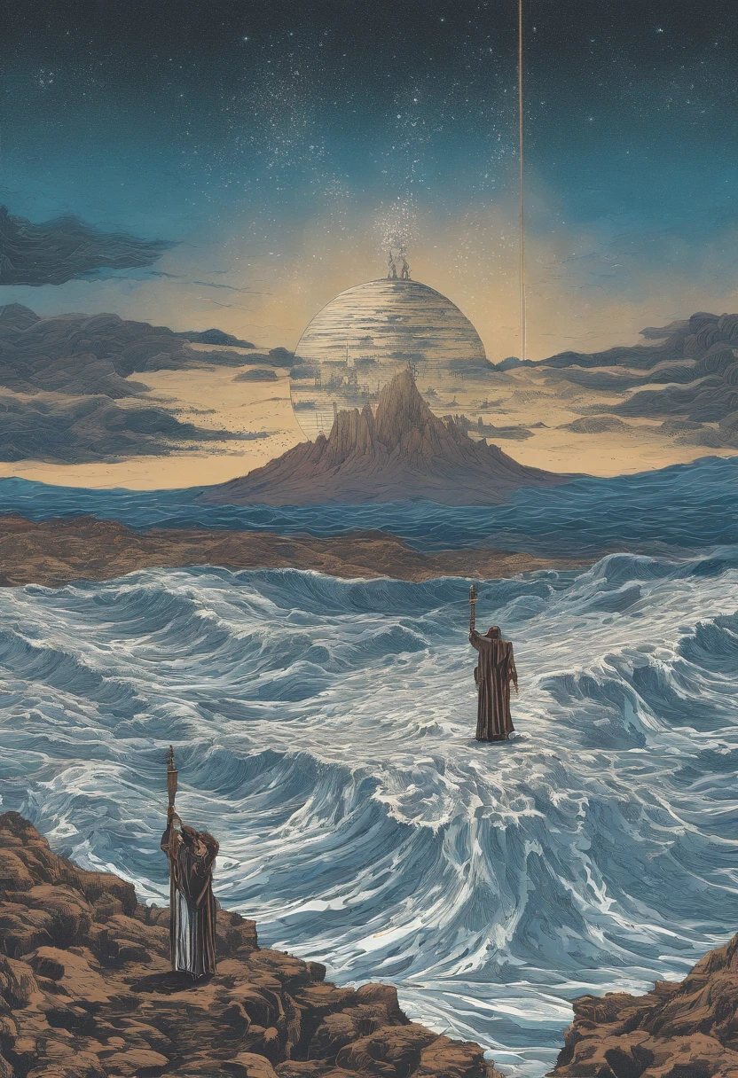 Moses holds his staff aloft、Reach out to sea、Dividing the sea in two。If so、Israel、It was possible to navigate dry waters、The sea split in half、The sea splits in half、The seabed was bare、The Exodus of Moses、The Exodus of Moses、The sea splits in half、The sea splits in half、The sea splits in half、The sea splits in half、The seabed was bare、The sea splits in half、The seabed was bare