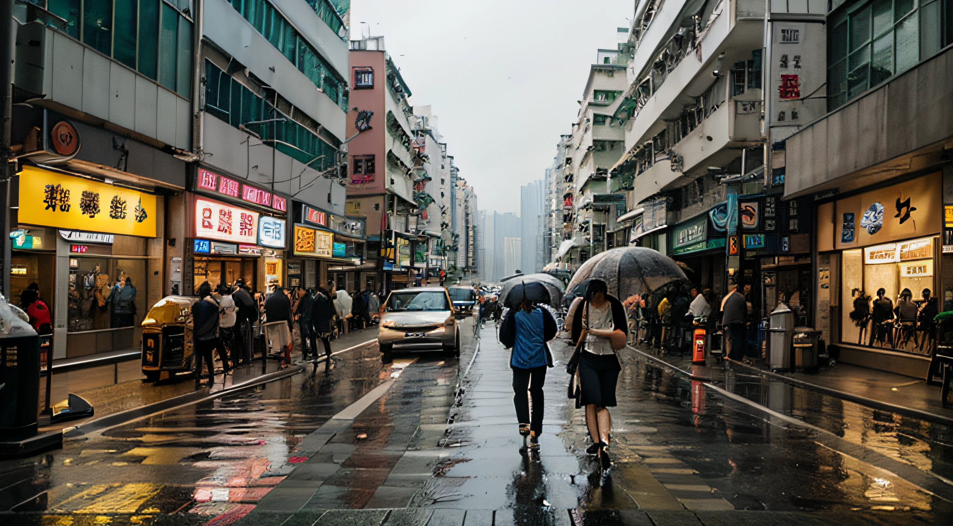 Hong Kong streets,rainy days