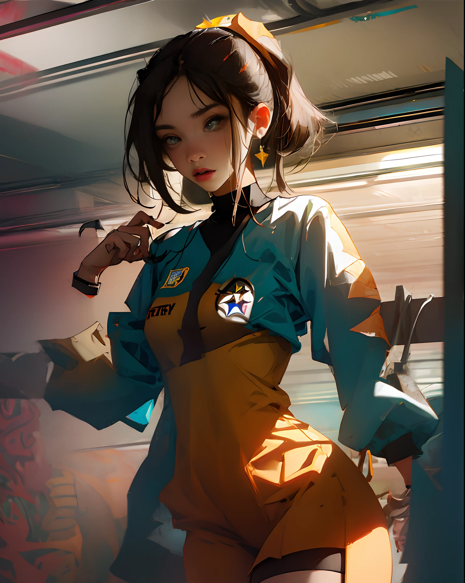 Sexy Steelers girl on train