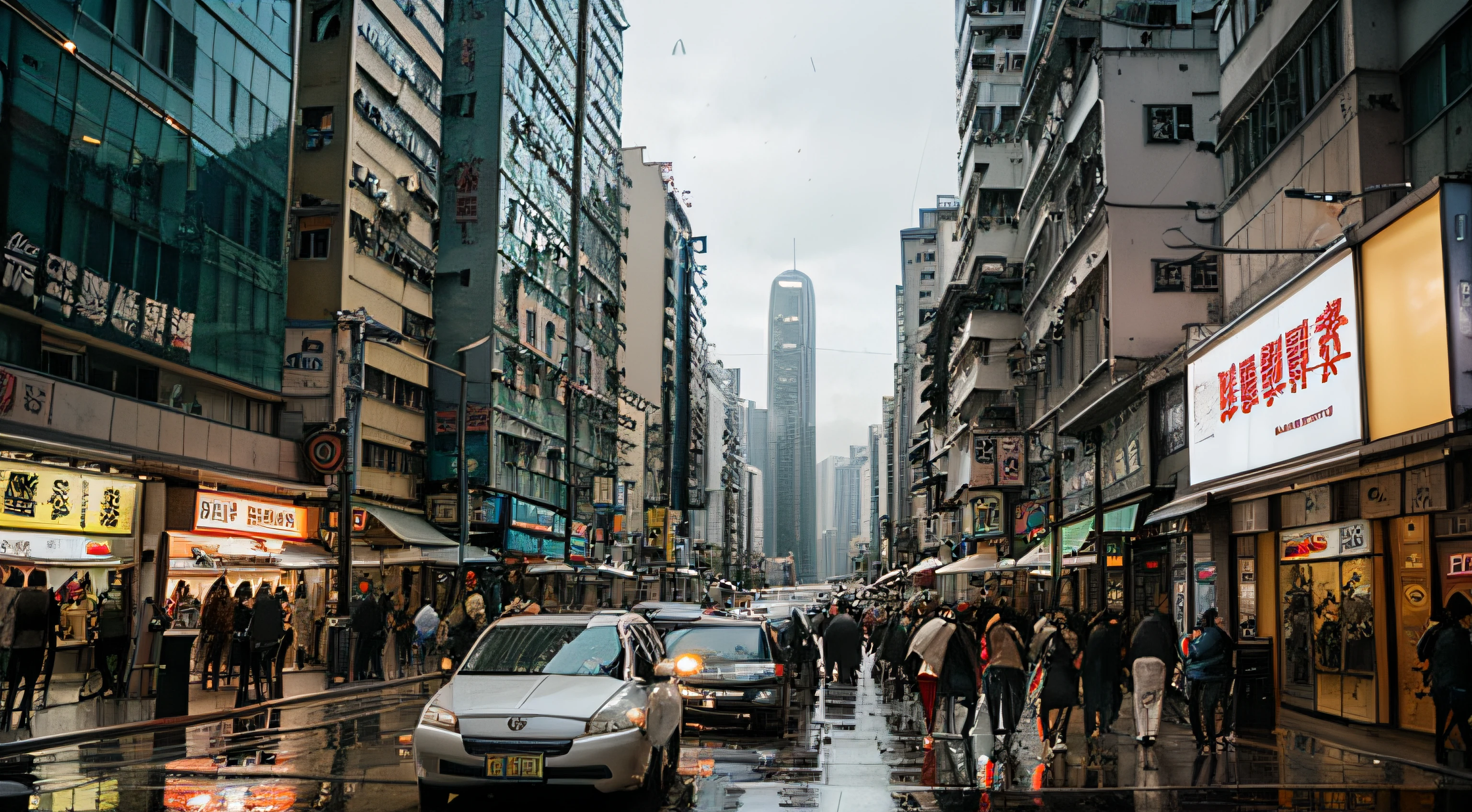 Hong Kong streets，rainy days