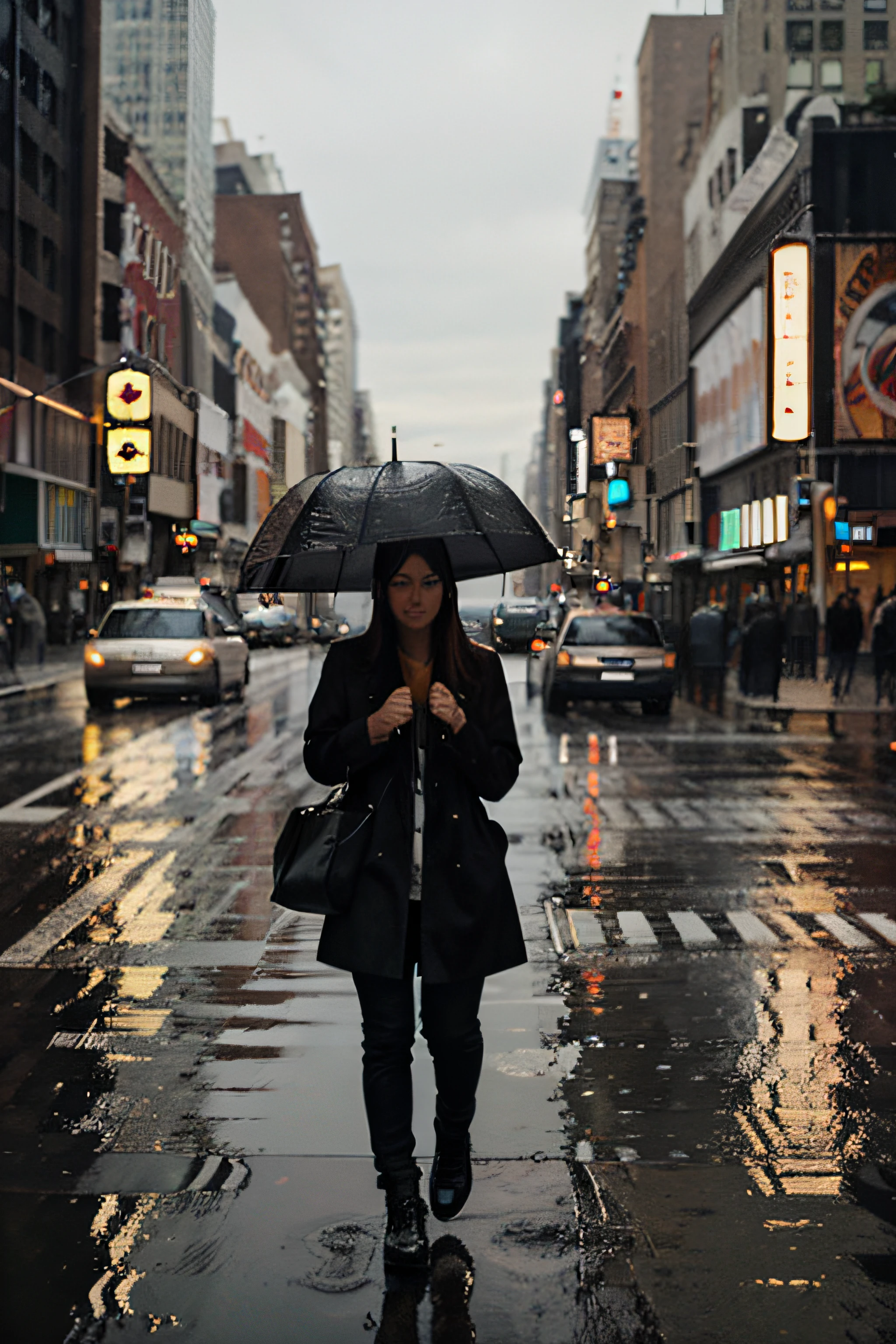 new york streets，rainy days