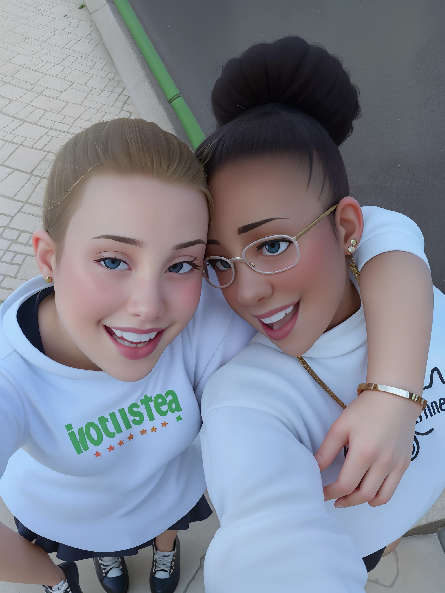 There are two girls who are taking a selfie together, Malika Favre, both smiling for the camera, instagram story, segurando-se uns aos outros, divertindo-se, foto de perfil 1024px, sisters, foto do instagram, imagem empilhada, julia hill, Duas meninas, Amanda Lilleston, 🤬 🤮 💕 🎀, Directed by: Christen Dalsgaard