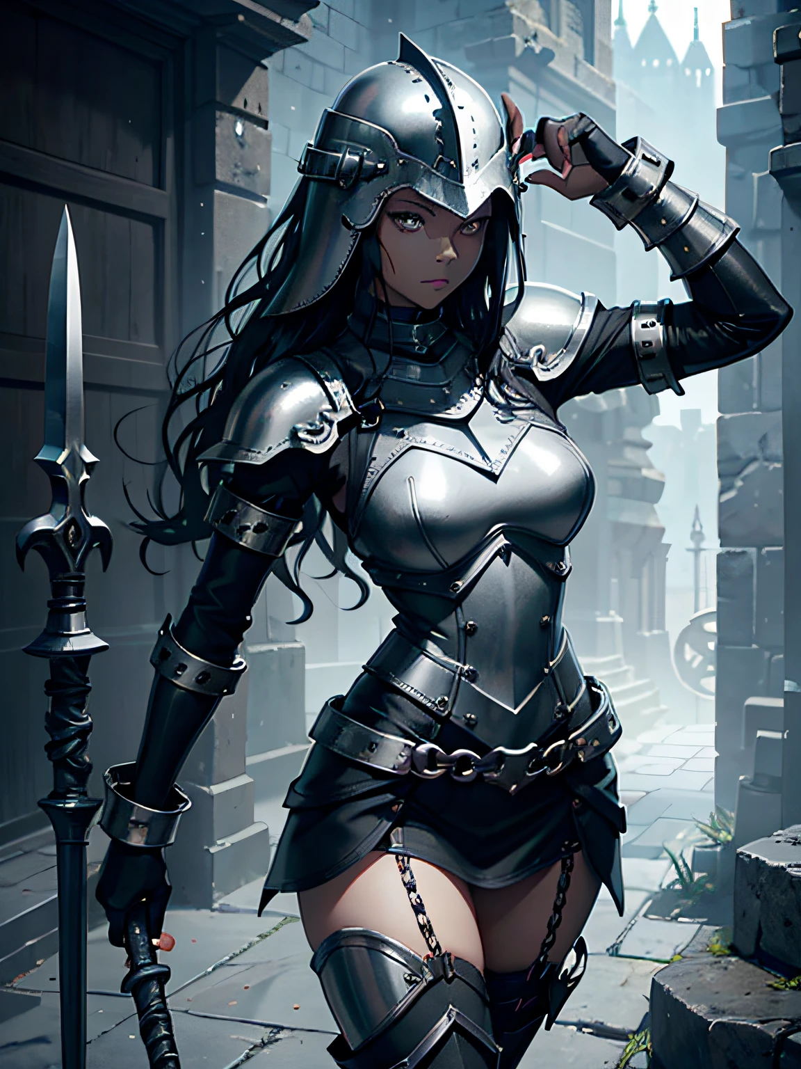  a woman with long hair and a sword, detailed anime art, Detailed art from the main anime, intricate manga drawing, the Queen of Blades, hyper detailed manga drawing, high detailed official artwork, stunning manga art style, trends on artstation pixiv, detailed anime artwork, Queen of Blades, clean detailed anime art, black and white manga style