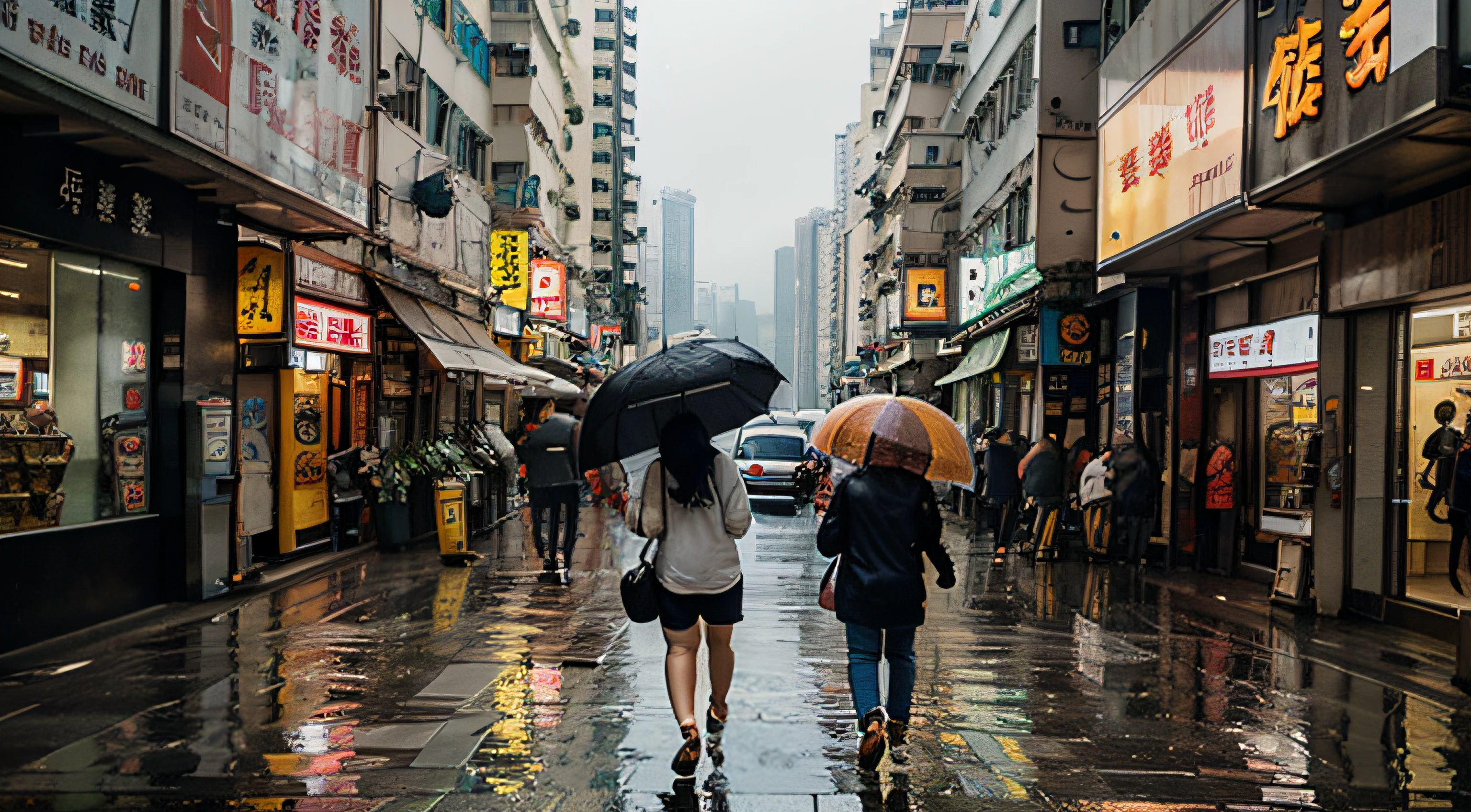 Hong Kong streets，rainy days