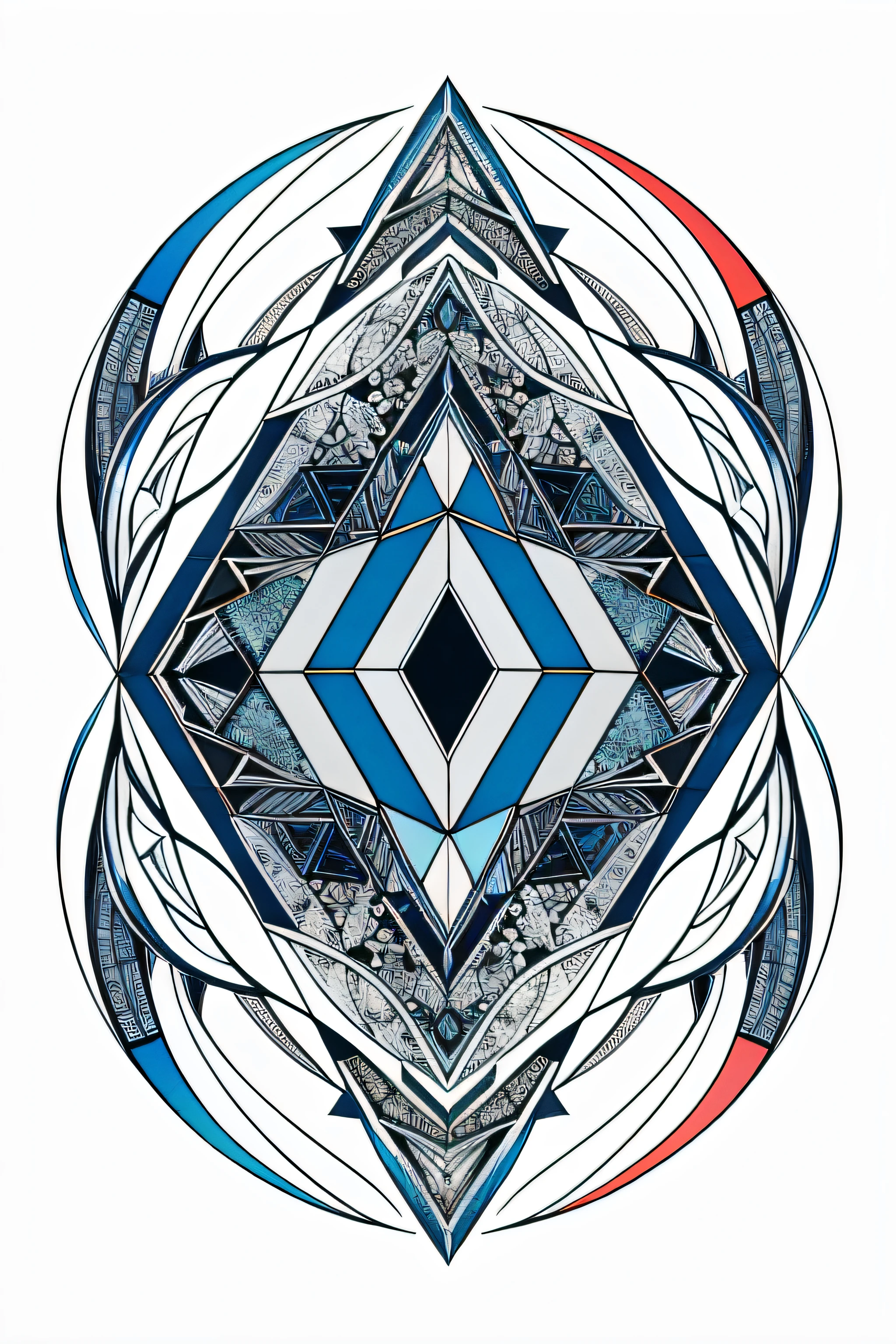 Multiple geometric elements combine graphics and color images，There is a sense of flow，pen and ink on paper，An animal world made up of geometric figures，Full and rich