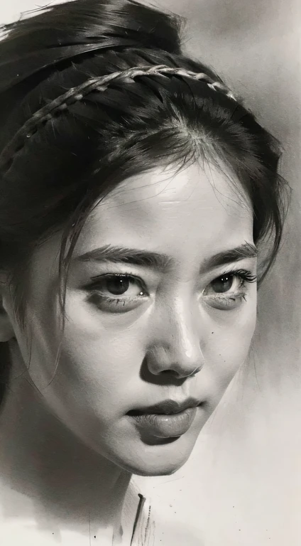 Sketch close-up black & White People Sketch 32K（tmasterpiece，k hd，hyper HD，32K）Black and white background(((sketching)))