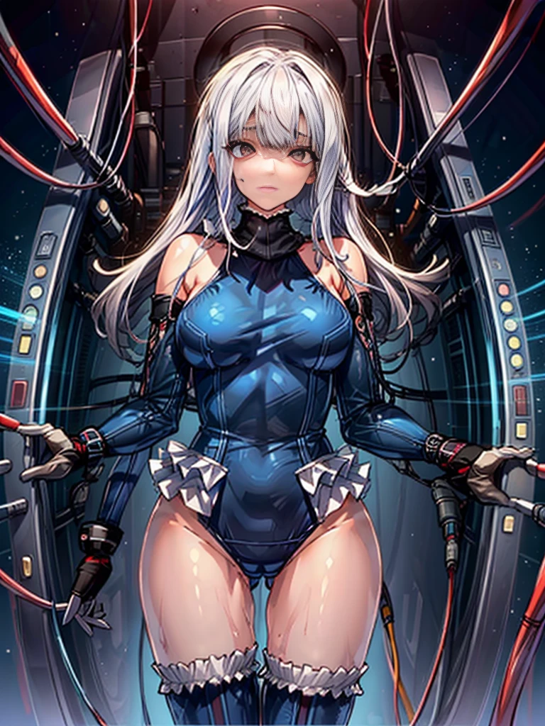 1girl in, ( (digital) ( (Inside a futuristic experimental facility:1.2), medium breasts, (fril swimsuit, thighs thighs thighs thighs, Detached sleeves)) , Best Quality, marierose,、Hypnorola
Eyes in the sky、1girl in,Emotionless facial expressions,,(Multiple cables and tubes connected to the main unit:1.2)