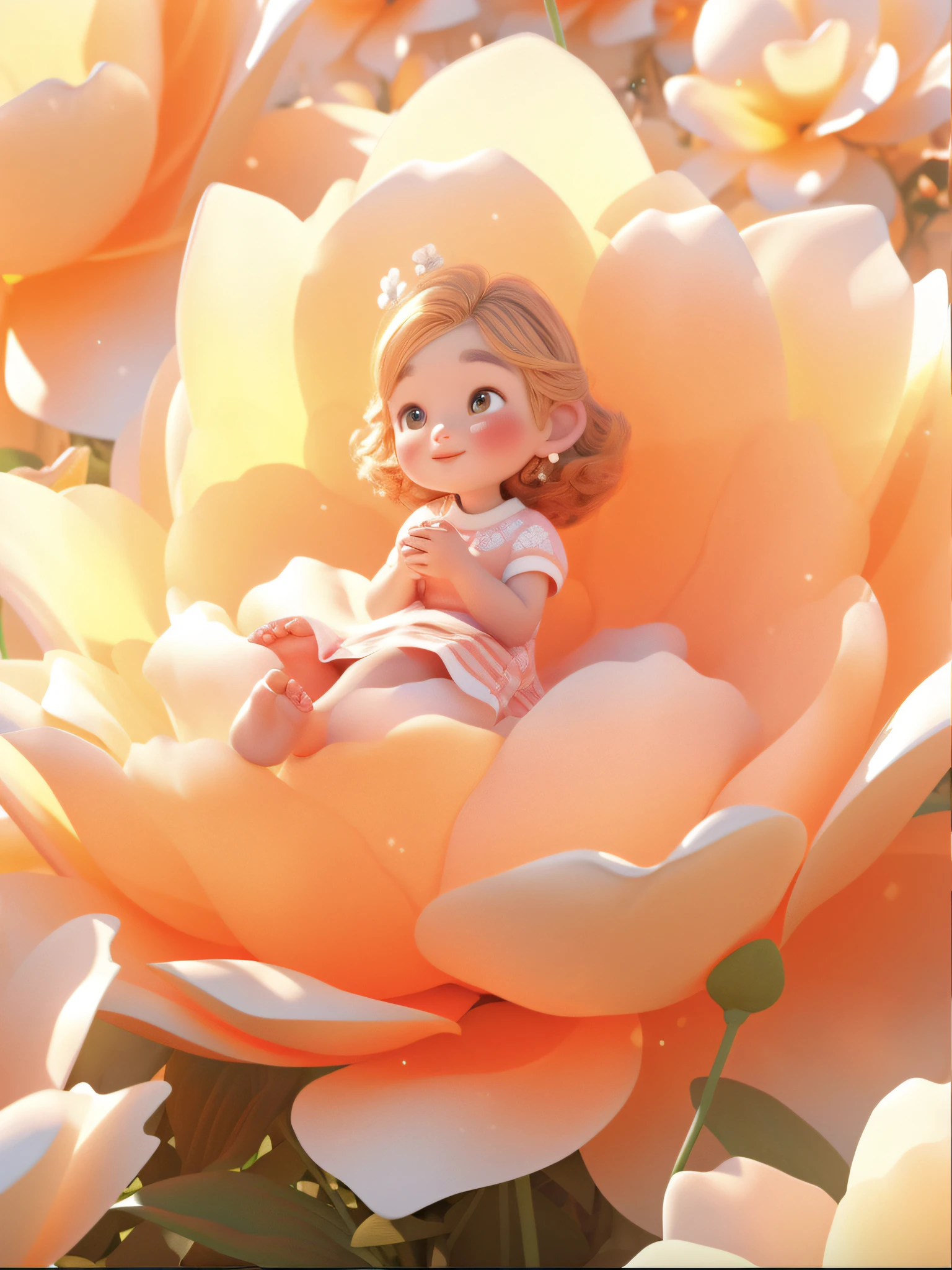 Viral cartoon in 4K quality is Once Upon a time in the genre of digital illustration, a very cute girl born in a flower. Her name was thamblina. She was so small that she was on a thumb.