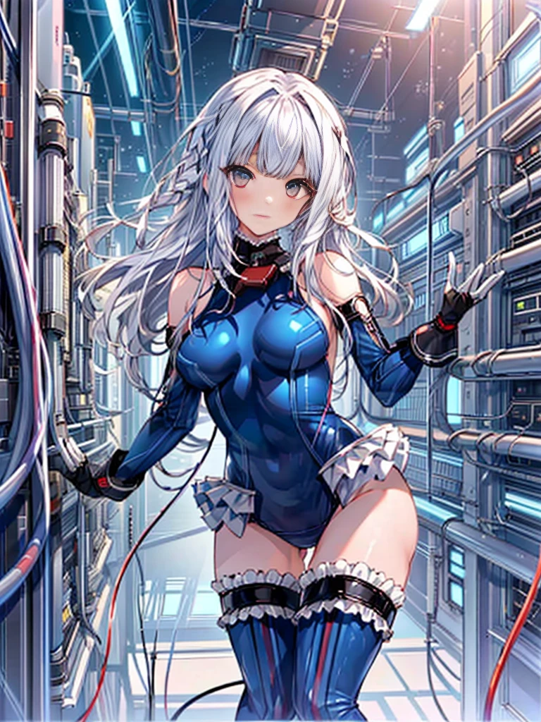 1girl in, ( (digital) ( (Inside a futuristic research facility:1.4), medium breasts, (fril swimsuit, thighs thighs thighs thighs, Detached sleeves)) , Best Quality, marierose,、Hypnorola
Eyes in the sky、1girl in,Emotionless facial expressions,,(Multiple cables and tubes connected to the main unit:1.4)