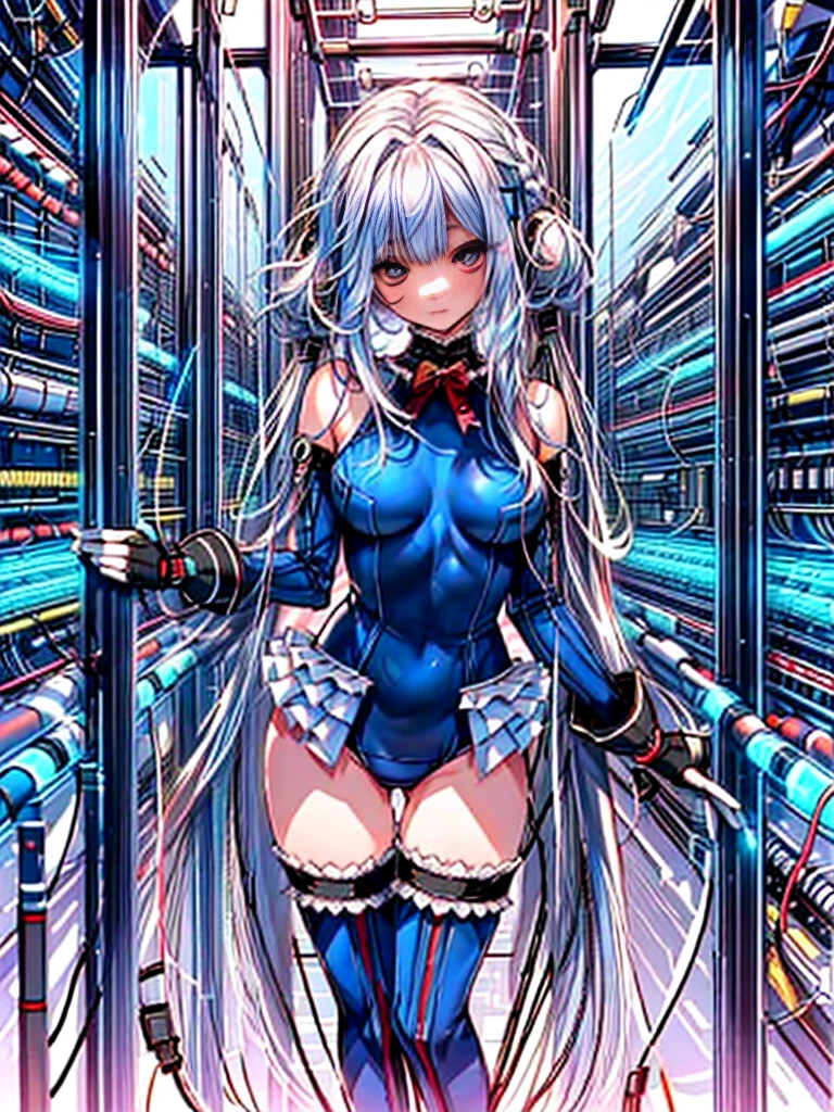 (1girl in, ( (digital) ( (Inside a futuristic research facility:1.4), medium breasts, (fril swimsuit, thighs thighs thighs thighs, Detached sleeves)) , Best Quality, marierose,、Hypnorola
Eyes in the sky、1girl in,Emotionless facial expressions,,(Multiple cables and tubes connected to the main unit:1.4)