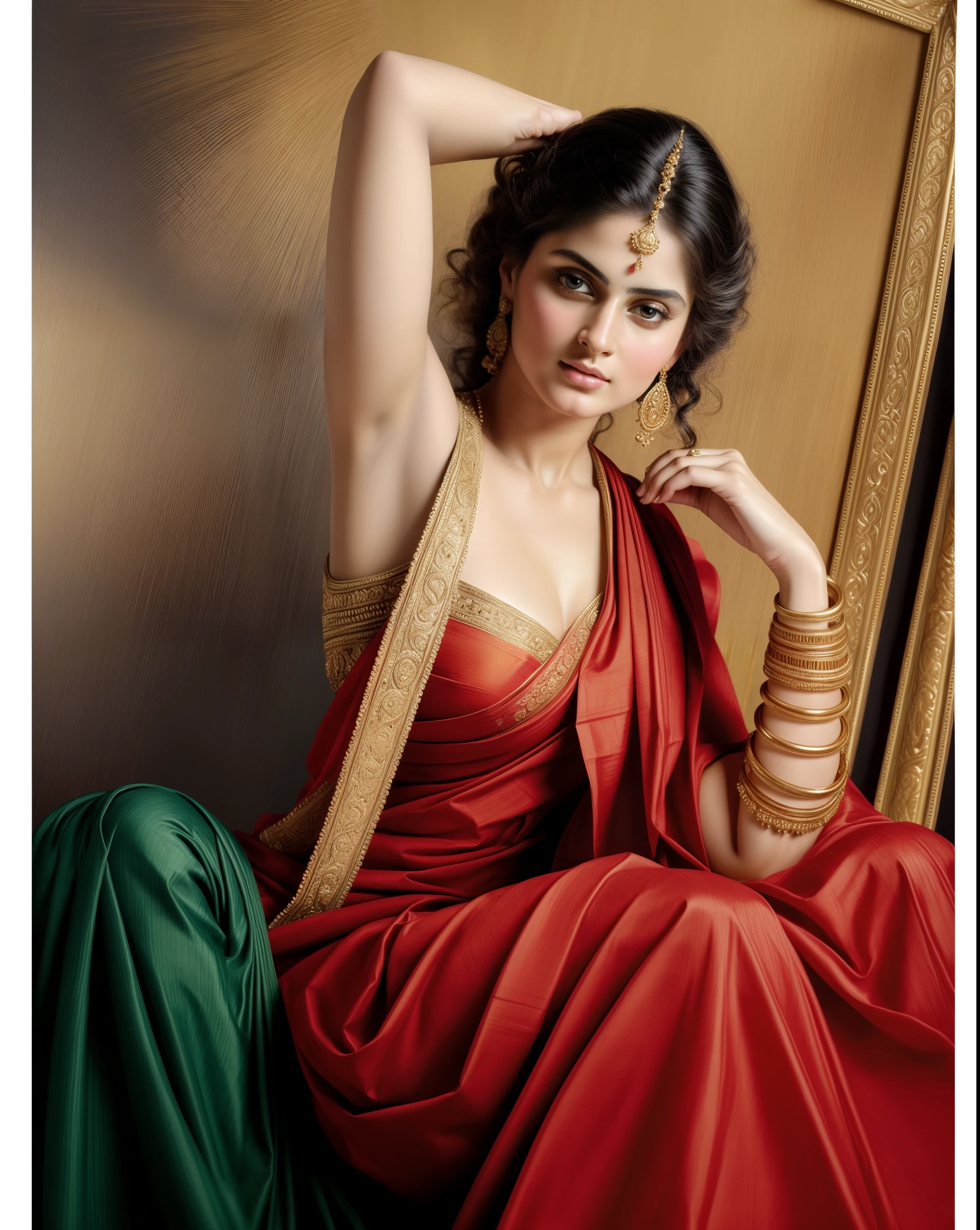 Beautiful, gorgeous, matchless beauty, wearing saree, sari, Highly detailed, Oil Painting by Peter Paul Rubens inspired by Raja Ravi Varma, Matchless beauty, captivating, gorgeous, heavenly beauty, celestial beauty, Jolyne as "The Butterfly" by Peter Paul Rubens, 1893, realistic, hyper realistic, micro details, incredible artwork, insane details, ultra High resolution, 8k, 32k, acrylic on canvas, intricate, flawless, detailed, detailed face, detailed eyes, masterpiece, by Peter Paul Rubens, by Caravaggio, by William Adolphe bouguereau, perfect face, perfect body, beautiful art, realism, baroque, renaissance Art, highly textured, beautiful and High clarity eyes, uhd, best quality,