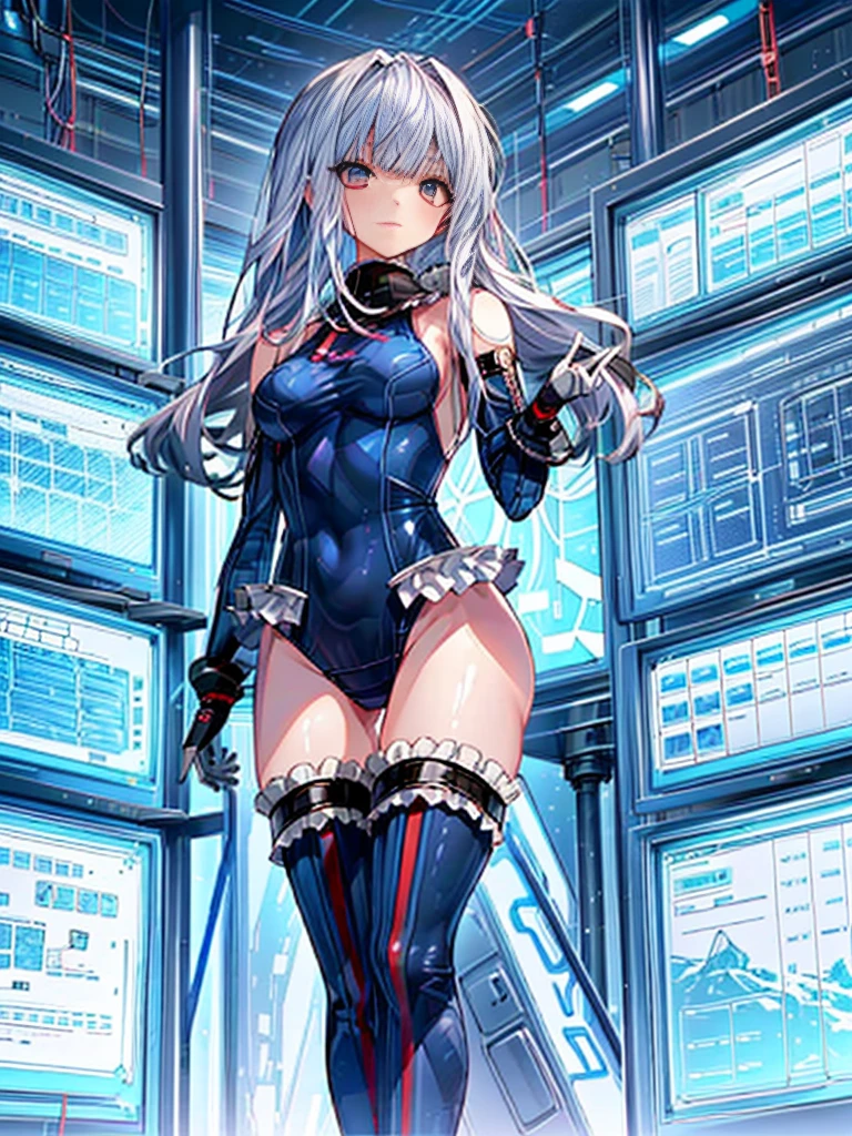 (1girl in, ( (digital) ( (Interior of a research facility with a futuristic culture tank:1.2), medium breasts, (fril swimsuit, thighs thighs thighs thighs, Detached sleeves)) , Best Quality, marierose,、Hypnorola
Eyes in the sky、1girl in,Emotionless facial expressions,