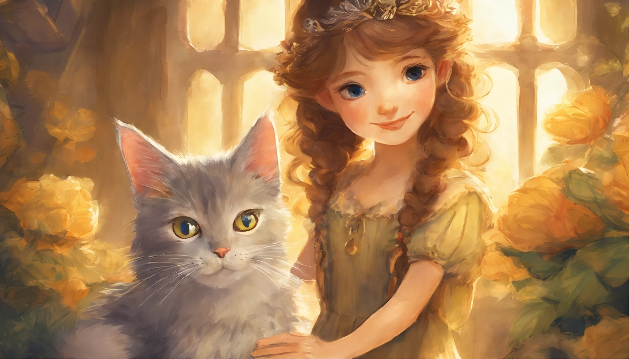 Beautiful woman, (queen of elves:1.4) sit on the throne,(cat maid clothes:1.8) , perfect face, whole body, victorian era, noble dress, intricate decoration, spelling, busy, smile, turn your arms behind your back, soft rim light, beautiful and detailed sky, masterpiece, ultra high resolution, high quality, 4k, (photographrealistic:1.2), photograph,