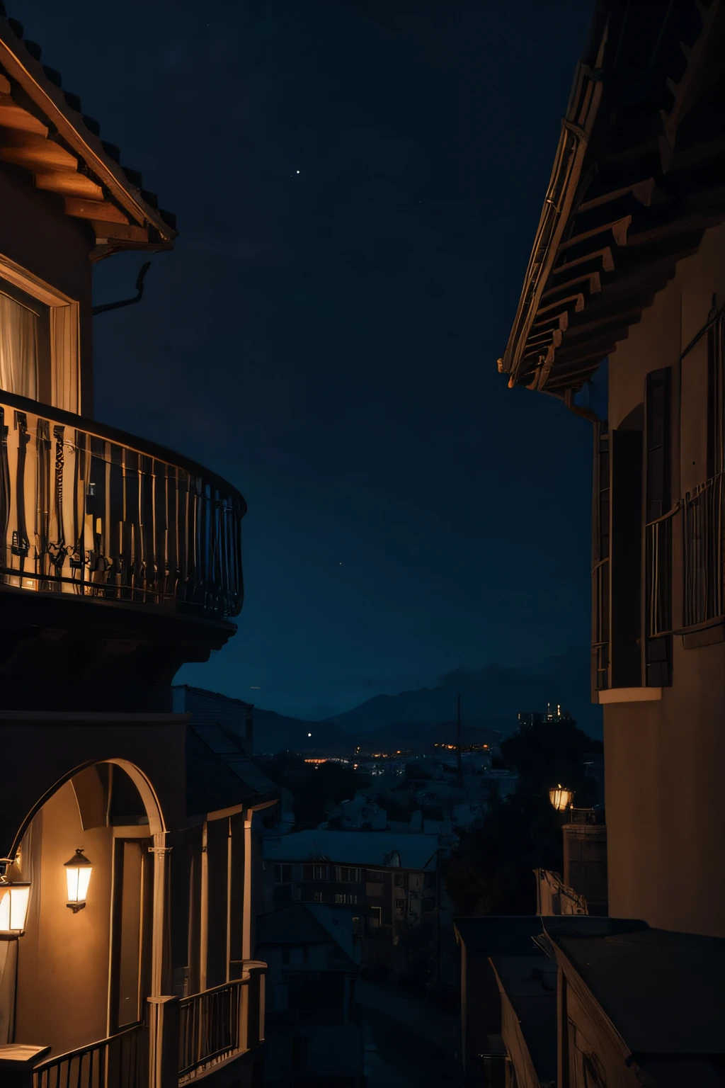 balcony、
spooky night