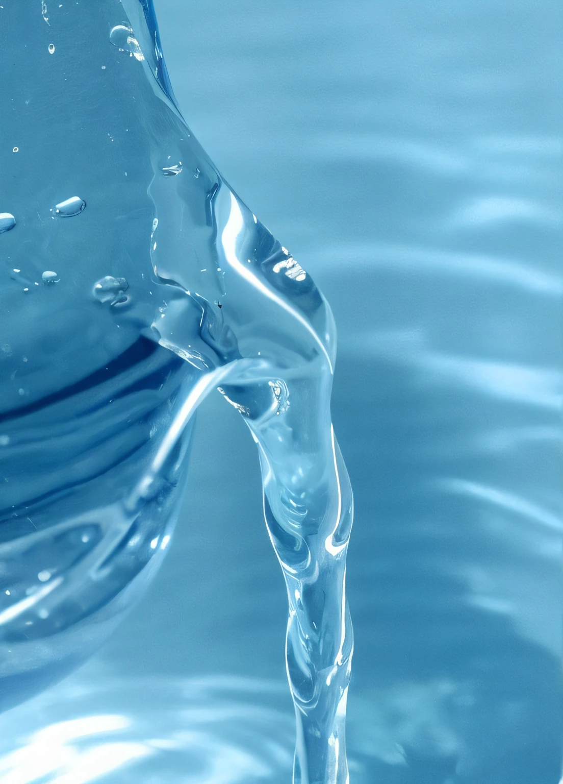 There is a kettle to pour water into a blue bowl, detailedwater, water, water water, tansparent water, water in background, drippy, Dripping water, crystal water, ultra detailed water, water particulate, water dripping, water flowing, water elemental, Dripping with water, water dripping, Beautiful water, water flow, water background