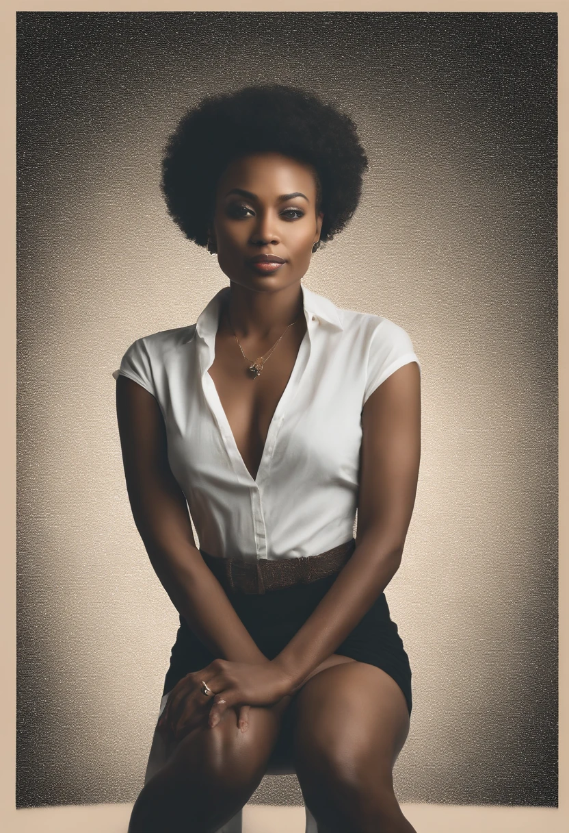 Imagine a powerful and emotive scene where a stunning short-haired African American woman poses as if for a model photoshoot. Place her in front of a blank background, allowing her to express a range of emotions through her pose, eyes, and smile.
Zoom in on micro-details, capturing the intensity of her gaze, the subtleties in her smile, and the deliberate positioning of her hands, emphasizing a mix of strength and vulnerability. Showcase the texture and details of her short hair, celebrating its natural form as it complements the emotional narrative.
Consider the lighting, allowing it to play a crucial role in conveying the mood. Whether it's dramatic shadows or soft, diffused light, use it to enhance the emotional impact of the scene. Utilize the blank background to emphasize the woman's presence, making her the focal point of the image.
Encourage a variety of poses that evoke different emotions, creating a series of images that collectively tell a story. This detailed prompt aims to inspire a visually compelling and emotional photoshoot with a short-haired African American woman, focusing on micro-details that convey a range of feelings and celebrate her unique beauty.