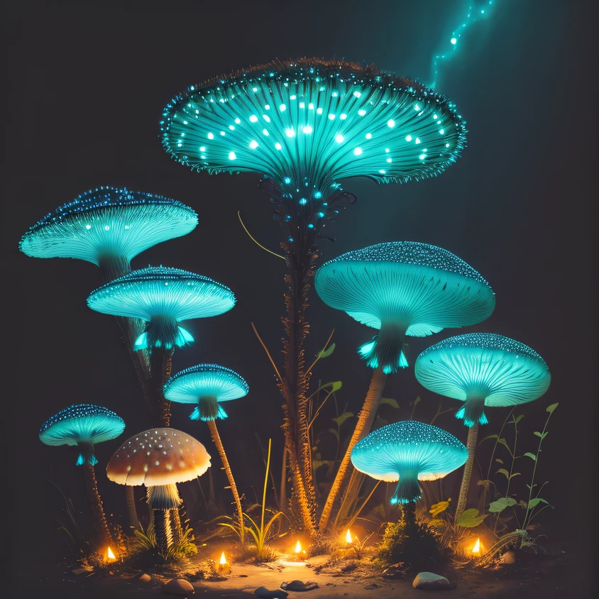 bioluminescense, Mushrooms, (Fireflies:1.2)