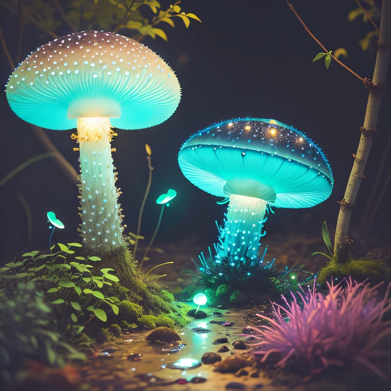 bioluminescense, Mushrooms, (Fireflies:1.2)