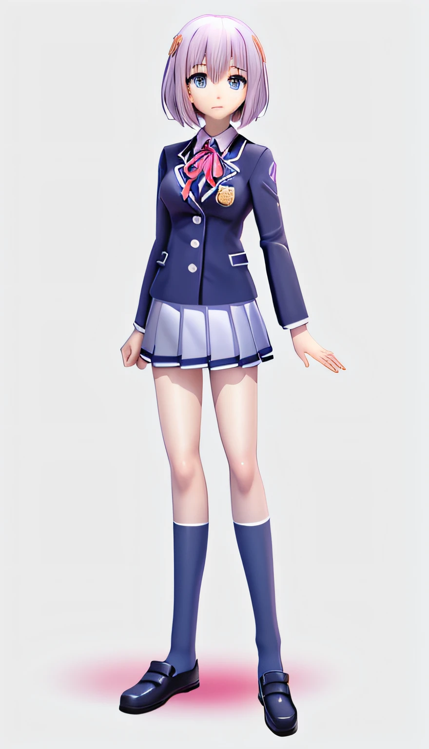 a woman in a school uniform is standing with her hands out, magical school student uniform, beautiful anime high school girl, official character art, tobiichi origami from date a live, anime girl named tobiichi origami, single character full body, a hyperrealistic schoolgirl, tsubasa nakai's style, anime vtuber full body model, anime full body illustration, shy face