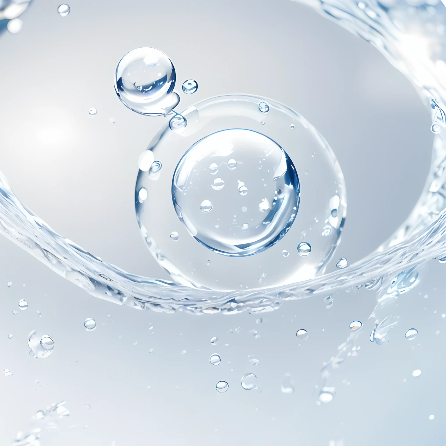 Close-up of the molecular structure，There's DNA in it,airbubble, water bubbles, water bubbles, water particulate, water particulate, transparent droplets, water particle in front, drops of clean water, water droplets frozen in time, water dripping, wallpaper - 1 0 2 4, water dripping, Ethereal bubbles, Water droplets, wallpaper hd, detailed droplets