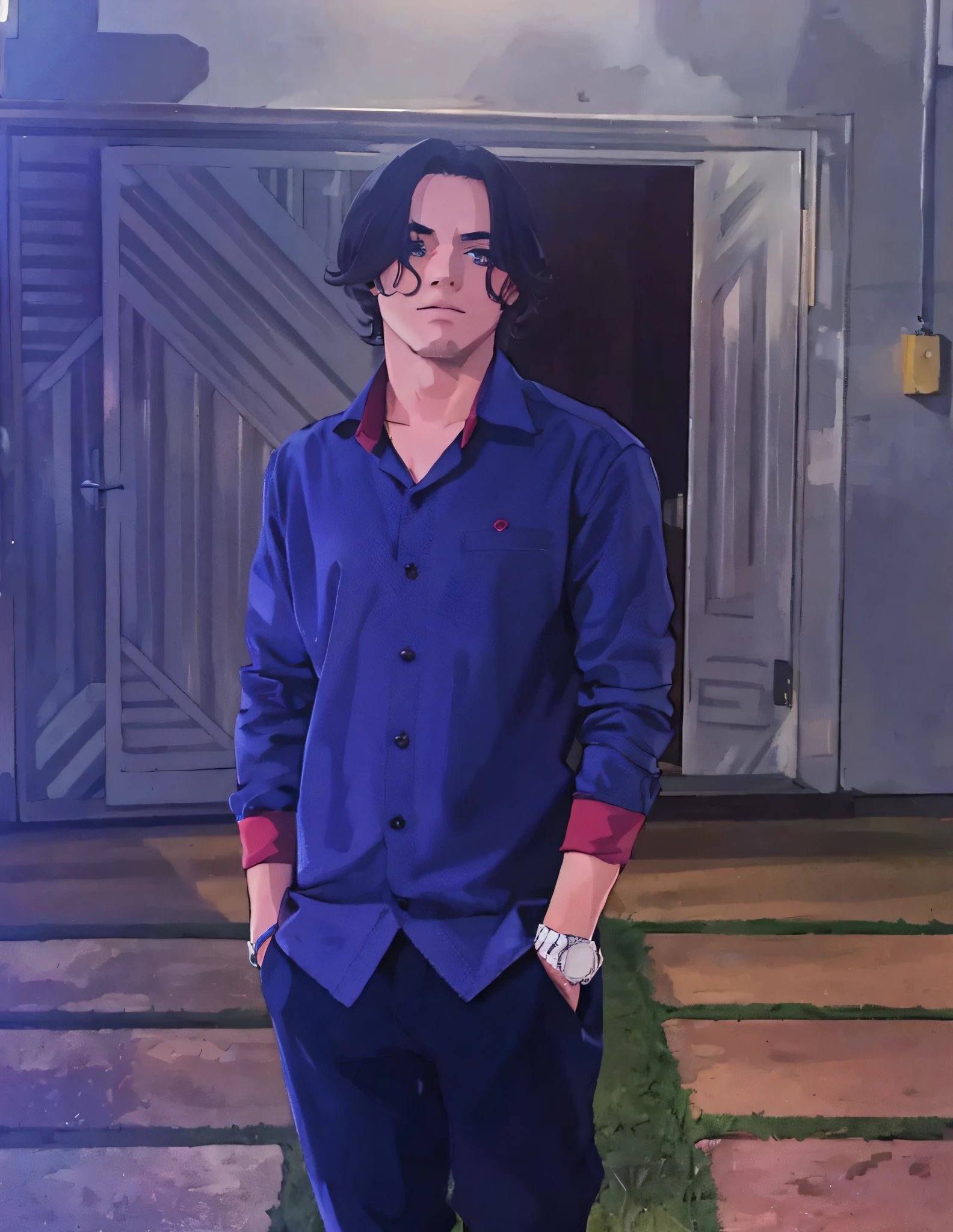 melhor qualidade, master part:1.3), 1 homem, desenho, estilo anime