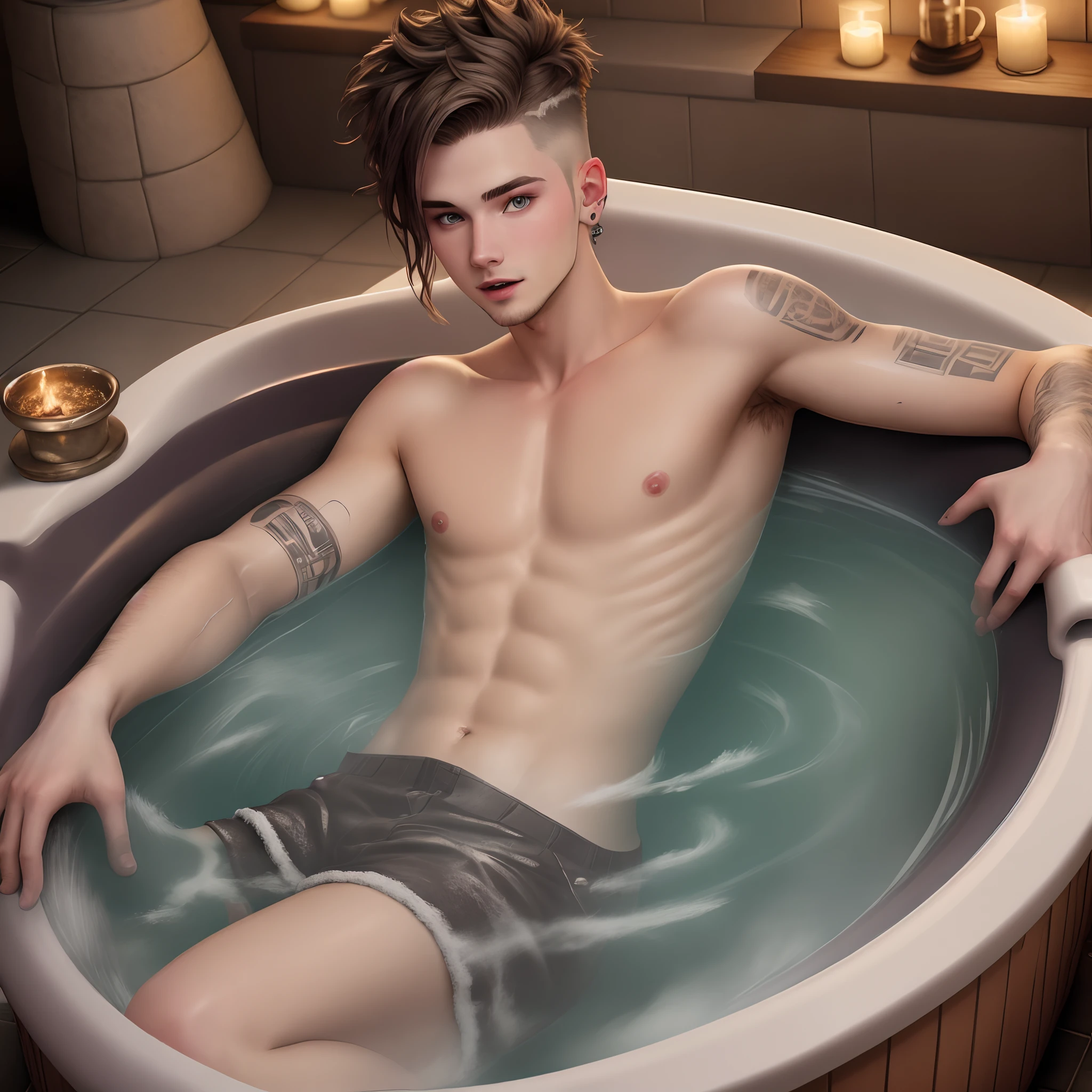 Bill kaulitz in a hot tub