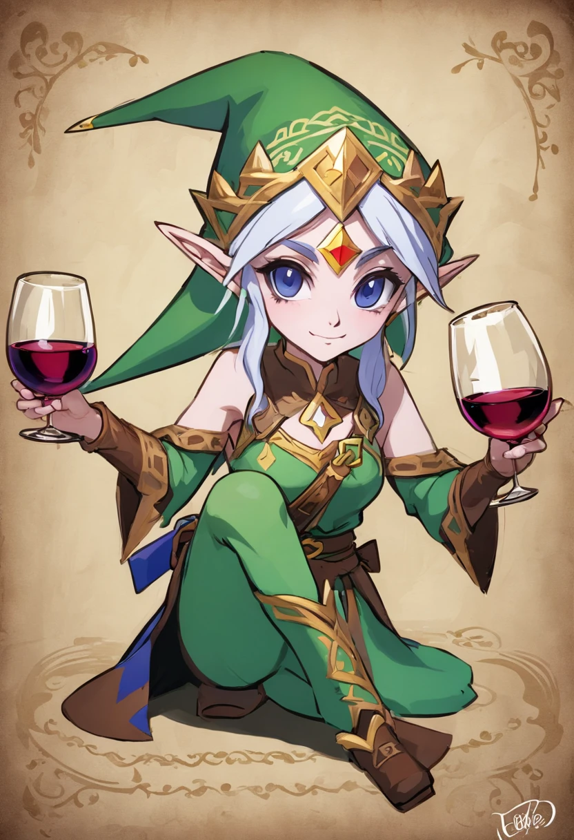 Dark Elf Girl,Wooden wine glasses