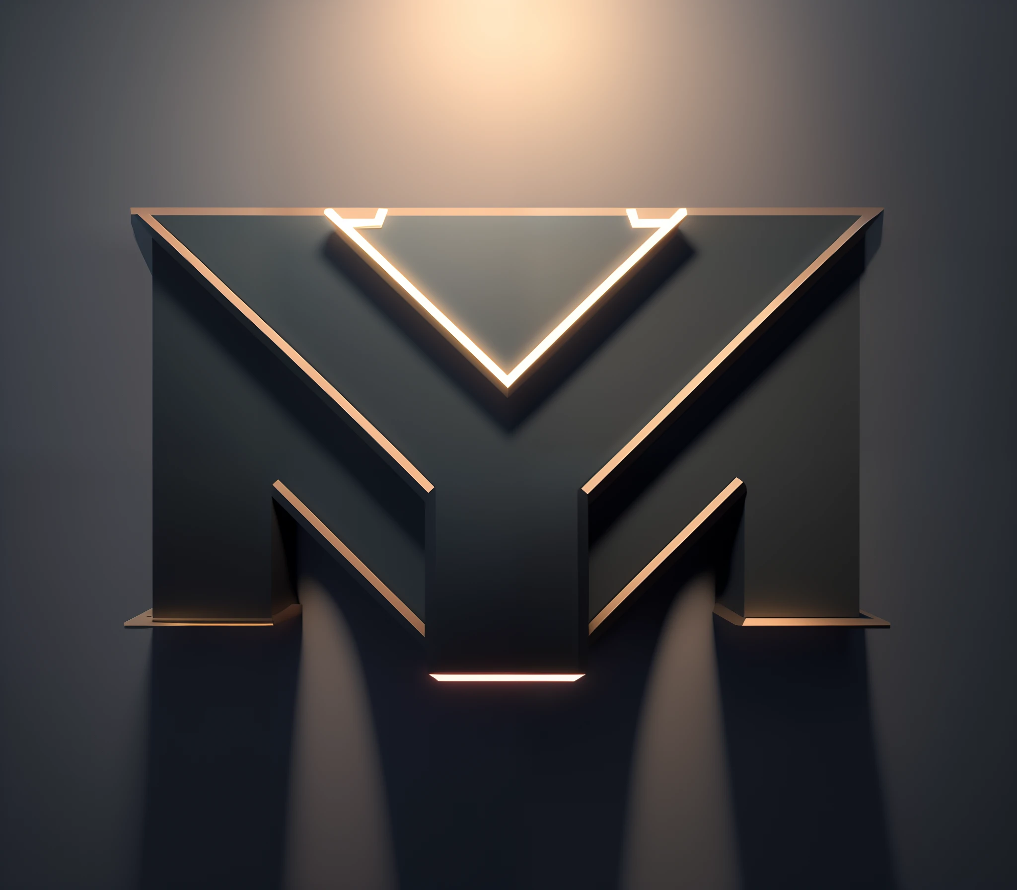 There is a wall-mounted sign，There is a lamp on it, Mayan and Photoshop manufacturing, rendered in keyshot, 3 D 徽标, Rendered in Cinema4D, rendered in cinema 4 d, Volumetric lighting mask, stylized as a 3d render, in style of 3d render, rendered in octane 3d, 3 d render stylized