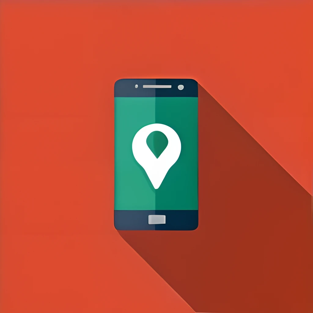FlatIcon of a phone on a blue background