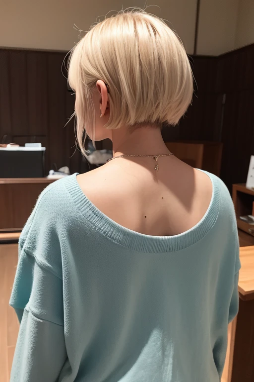 shrines、Worship、femele、Rear view、onepiece、bob cuts、light skinned