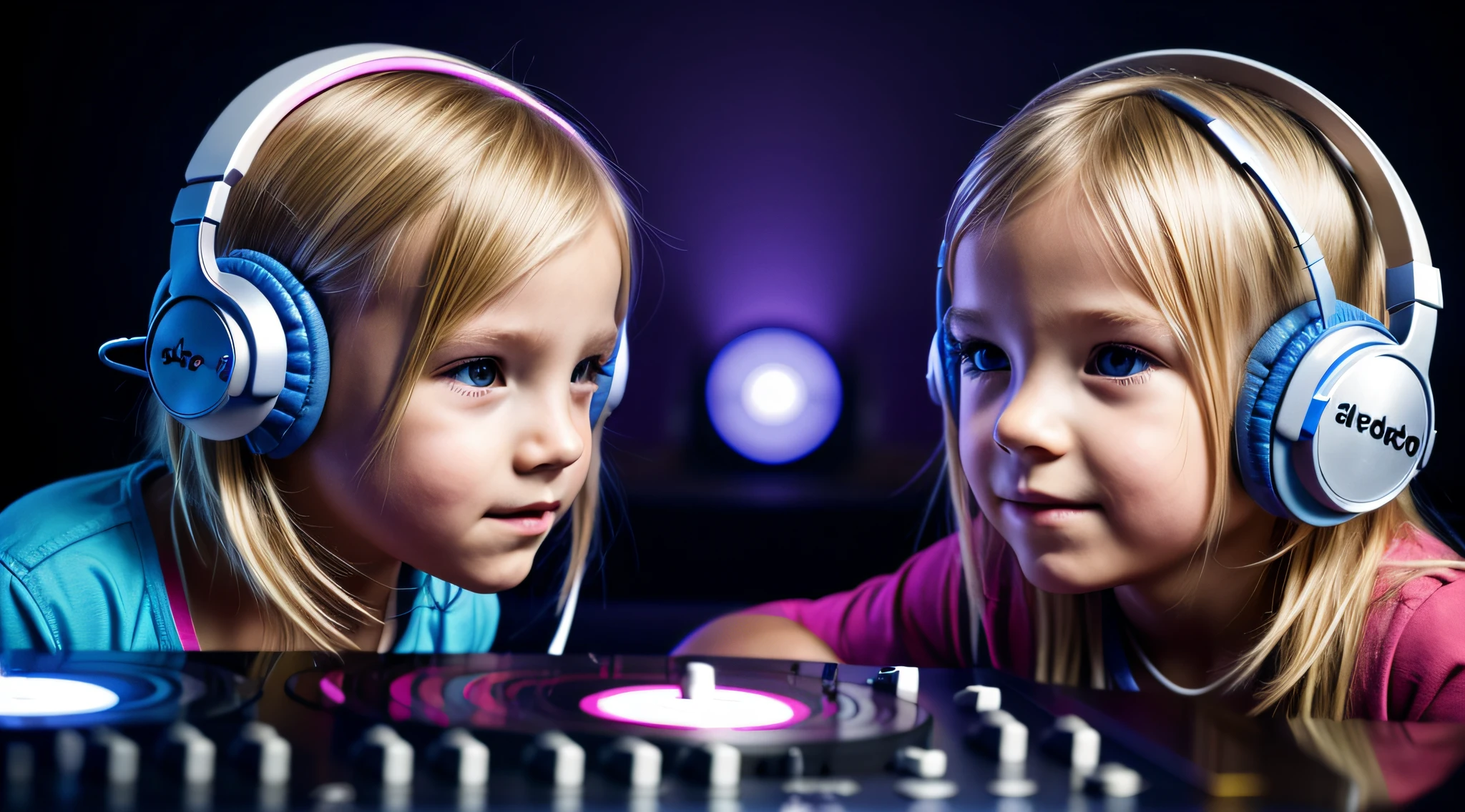 BLONDE girl, golden eyes, platinum haired girl, with headphones holding a disco ball and disco ball, dj rave headphones, disco party, nightclub dancing inspired, raver girl, disco dances, disco, dj at a party, disco smile, girl wearing headphones, dj, dj rave party, dj sura, with headphones, disco ball, vibing to music, rave girl, with headphones