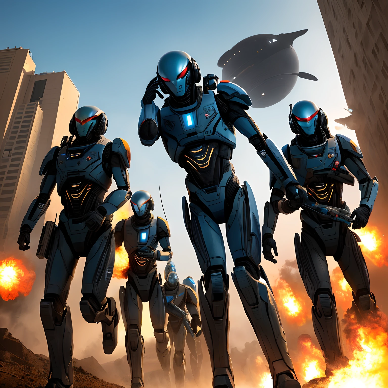 The human race fighting for thier plantet has a alien race attacks the humans with.the humans have modern wepons.