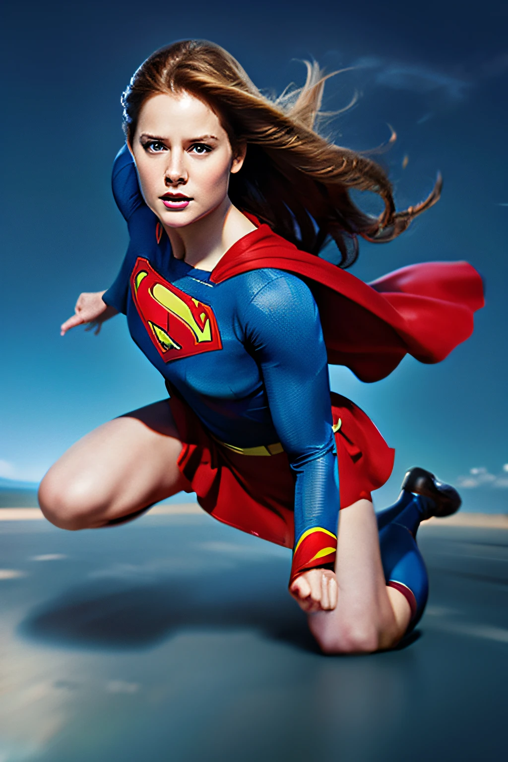 Amy Adams as Supergirl, Realistic, hight resolution, Hyper-Resolution, FujifilmXT3, Detailed, 64k uhd, -