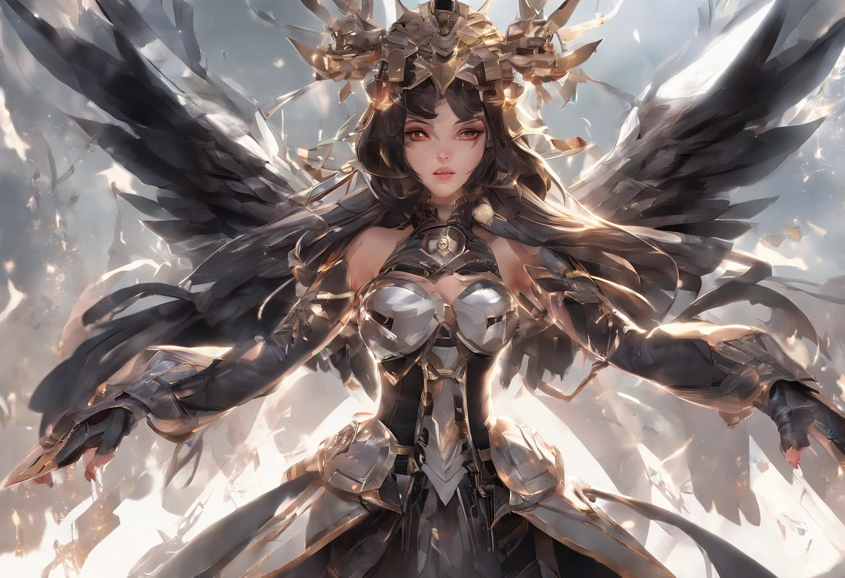 (L1vvydunne:.95), High angle photo of gorgeous young Valkyrie woman in Stefan Kostic style, Realistic skin texture,(winged helmet:1.1), (Valkyrie armor:1.2), 1 / 2 Body cropping, 8 5mm art lens, f 1. 2, Sharp focus, 8 k high definition, insanely details, Intricate, elegant, Official art by Stanley Lau and Artgerm、Top quality ultra-detailed CG art、barechested:1.2)、Brown hair、Lively girl、White T-Shirts、Extraordinarily cute、A super handsome anthropomorphic oil-paper umbrella in Pixar style,, Detailed lights, Sharp eyes, musculature, Surreal, Super fine, Luxurious,, Charming big eyes,, Surreal, Ultra-detailed effects, Luxurious, elegant, with an intricate, Gorgeous, illusion engine, Octane rendering, 8K, Liberal realism,Black crystal eyes,Ancient China,Extreme light and shadow,4k画质,35yo,cabelos preto e longos,Lots of decorations,Gorgeous gold jewelry,Fairy air fluttering,Ancient long skirts,full bodyesbian,Beautiful feet,,Mochizuki style,Normal,Detailed colorful