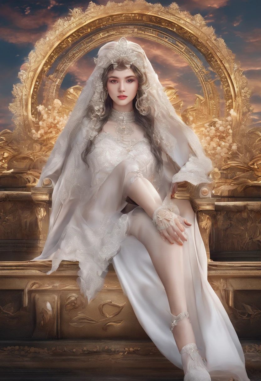 Ultra realistic 8K CG, flawless, clean, masterpiece, professional artwork, famous artwork, movie-grade lighting, movie-grade flare, perfect face, beautiful face, fantasy, charming, dreamlike, surreal, science fiction, lace, lace trim, lace trim, lace trim socks, luxury, back, back, hip, long legs, diamonds, exquisite,,,, pearl, attractive, seductive, sexy, charming hair accessories, necklaces, earrings, bracelets, armbands, halos, (best quality, masterpiece, ultra high definition, (fidelity: 1.4), original photo, 1 girl, wet clothes). not wearing clothes, turn completely, turn back, expose buttocks rainbow colors