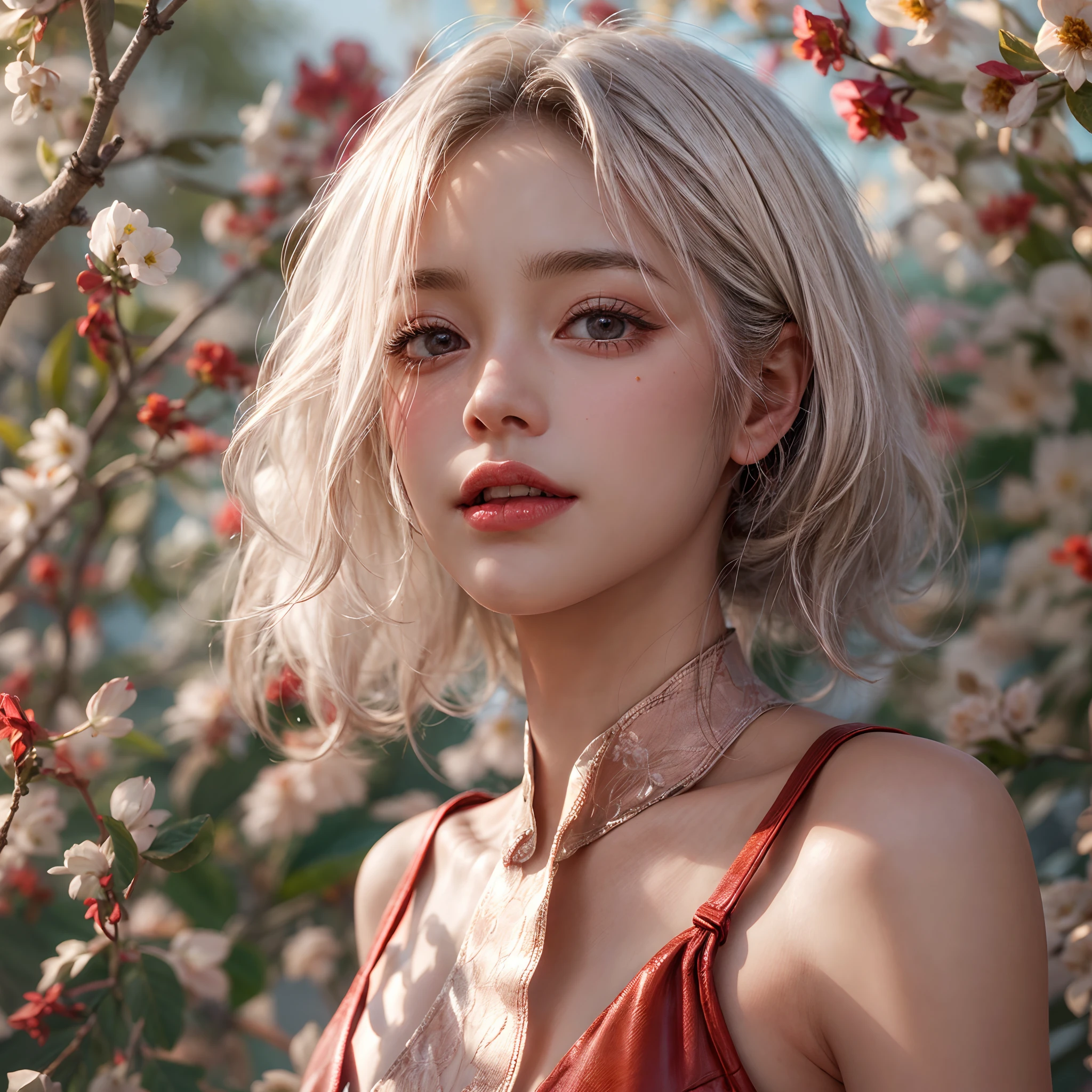 (best quality,highres,masterpiece:1.25), { ultra-detailed | realistic | photorealistic | RAW | Physically-based rendering },((photo-realistic:1.45)), { Zoom Layer | White and vivid colors | Random hair color | Short Bob | hair flowing in the wind | Strong wind | Face focus | Ass focus | Detailed open crotch bloodstains }, { beautiful detailed eyes | beautiful detailed lips | long eyelashes | rosy cheeks | natural-looking eyebrows | sparkling eyes with intricate details | subtle blush on the face | warm and inviting smile | detailed eyelashes with volume and length | sparkling highlights in the eyes | delicate shadows on the face | expressive facial features | life-like expressions | captivating gaze | pure joy and happiness radiating from the eyes and face }, { Glistening ivory skin | impeccable skin texture }, { (Mystical sight) | subtle atmospheric haze | Curved horizon | Red Moon | early morning | magic hour | high place | on the top | Flowers | Red leather high collar }, back lighting, (((7 Tiny Japanese junior idols:1.25, Standing Full Body:1.2))), { childish:1.25 | slingshot swimsuit | sideboob:1.15 }, { Dynamic-angle:1.2 | from below | Wide-angle | Whole BODYSHOT }, ( Whole Body proportions and all limbs are anatomically accurate ) .