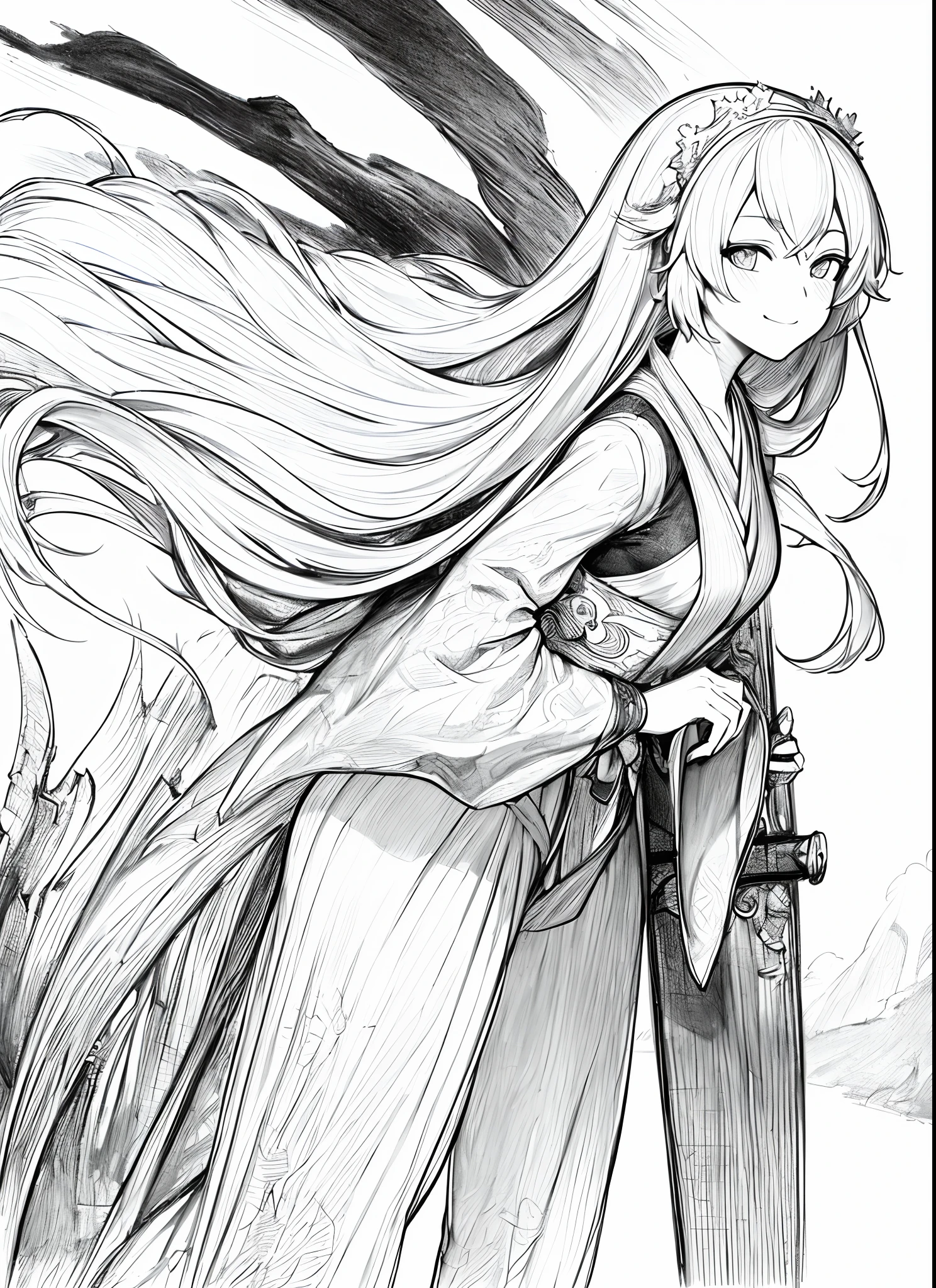 Best Masterpiece,1girl,独奏,unbelievable Ridiculous,Girl,swordsmen,Ancient wind,Hanfu,the street,exteriors,Sateen,neonlight,Light smile,hijabi sluty,hands in a pocket,Look elsewhere,From the side Side,Line drawings,Mono Color,,(character sketch:1.1),(charcoal drawing:1.2),Sketch,(pencil drawing:1.3),Charcoal painting style,Black and white,