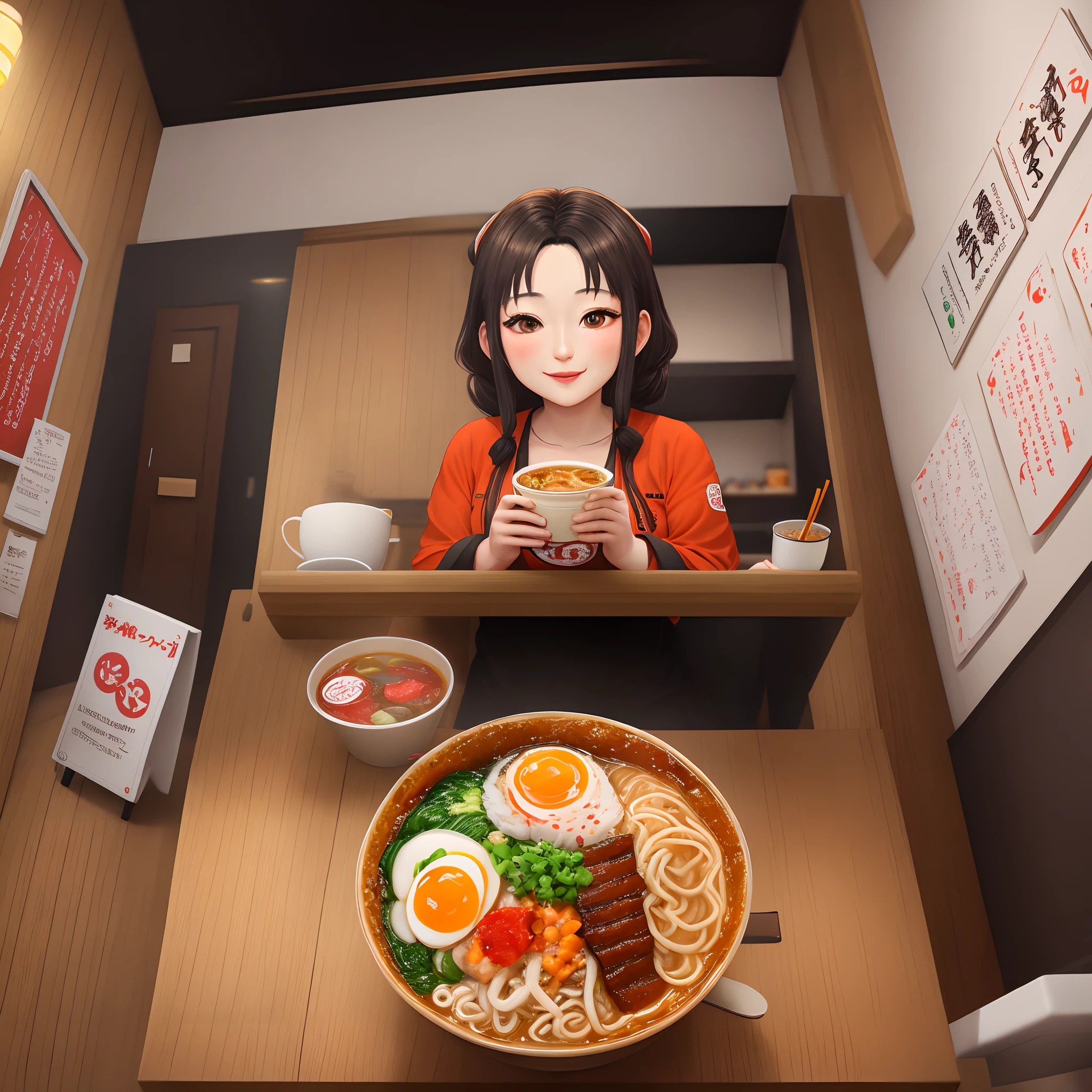 Mitsuri kanroji und Obanai Iguro haben ein Date bei einem Ramen Restaurant